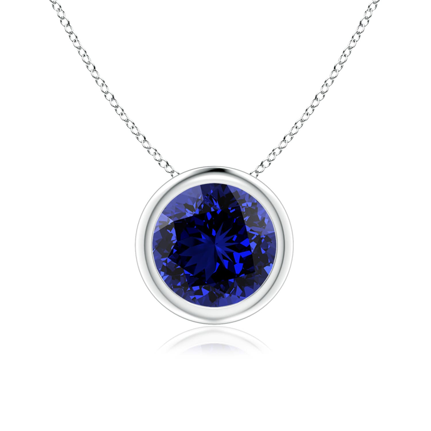 Premium - Lab-Grown Blue Sapphire / 1.6 CT / 14 KT White Gold