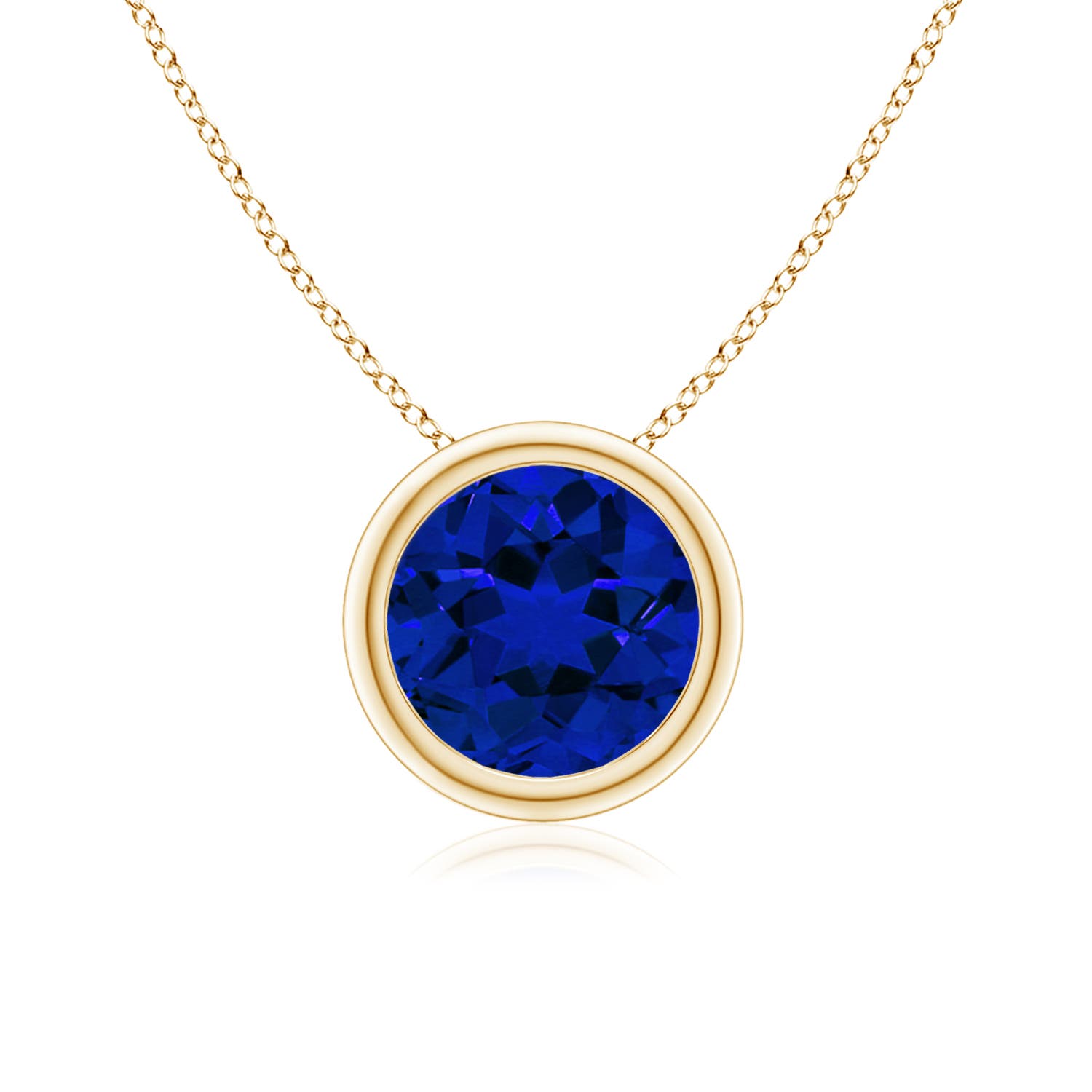 Premium - Lab-Grown Blue Sapphire / 1.6 CT / 14 KT Yellow Gold