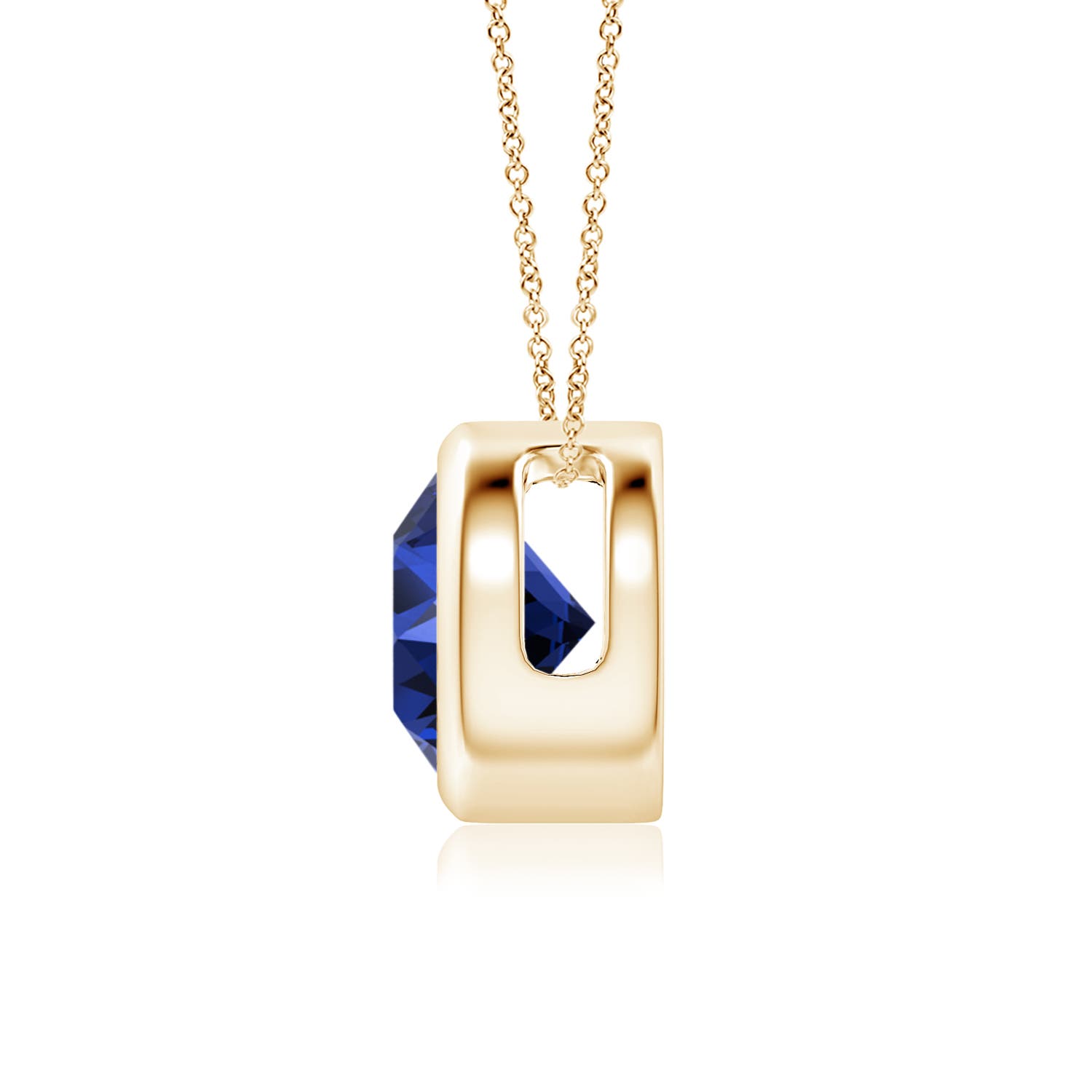 Premium - Lab-Grown Blue Sapphire / 1.6 CT / 14 KT Yellow Gold