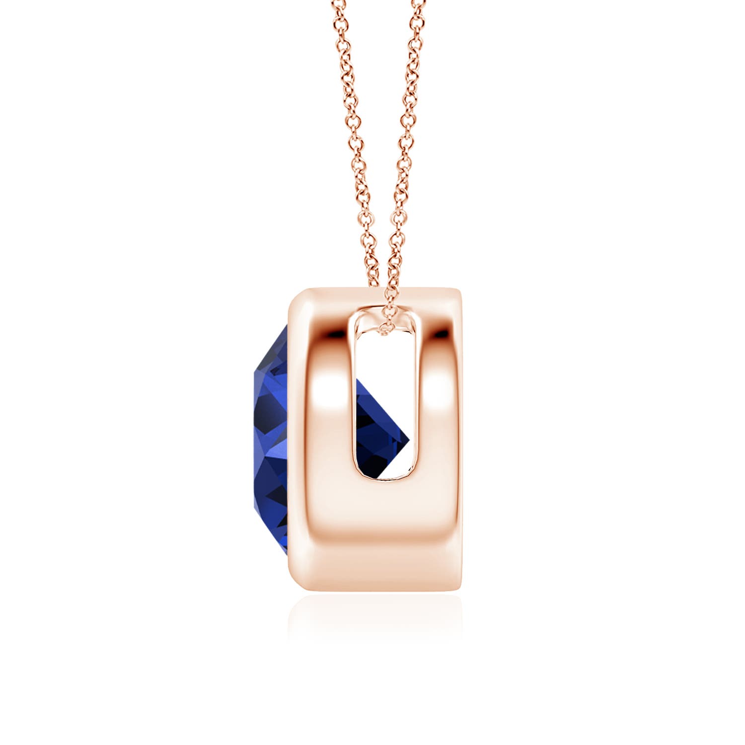 Premium - Lab-Grown Blue Sapphire / 2.2 CT / 14 KT Rose Gold