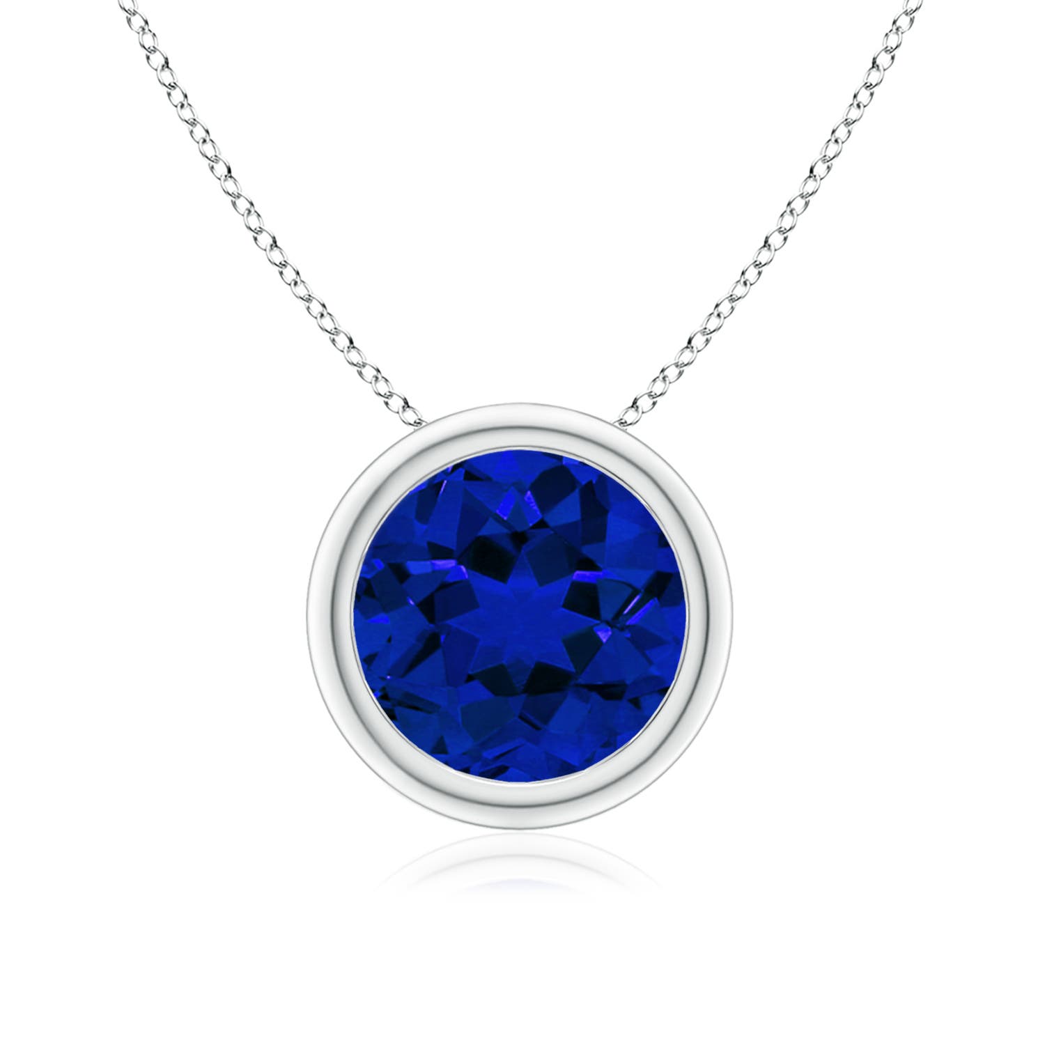 Premium - Lab-Grown Blue Sapphire / 2.2 CT / 14 KT White Gold