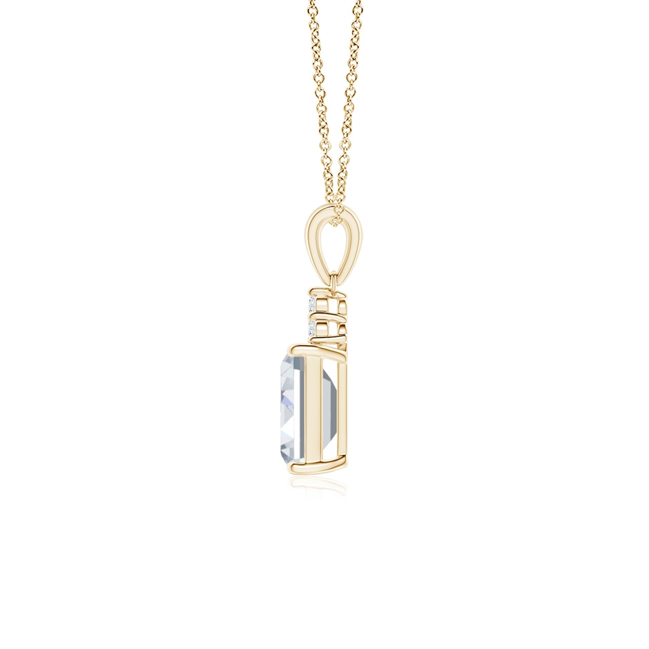 7x5mm FGVS Lab-Grown Emerald-Cut Diamond Pendant with Diamond Trio in Yellow Gold side 199