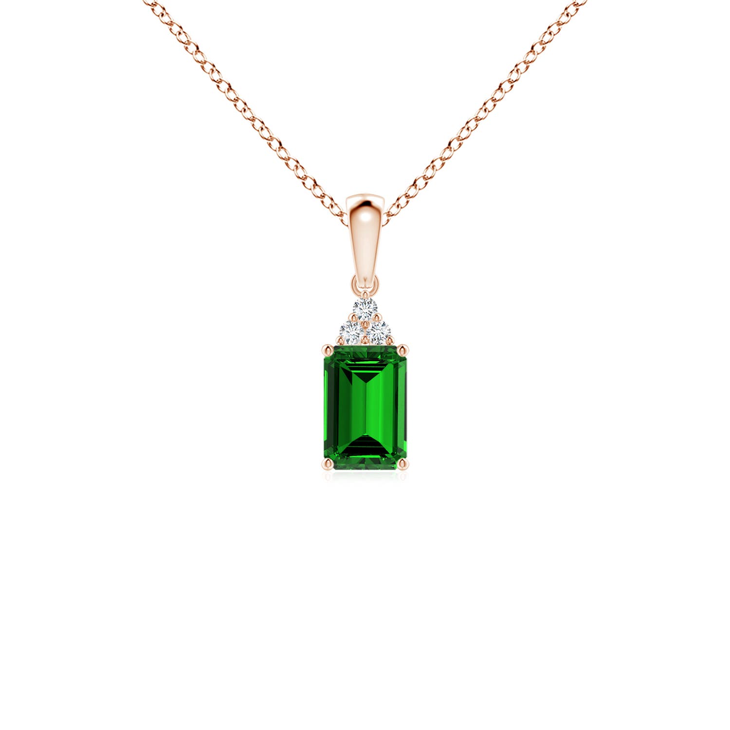 Premium - Lab-Grown Emerald / 0.52 CT / 14 KT Rose Gold