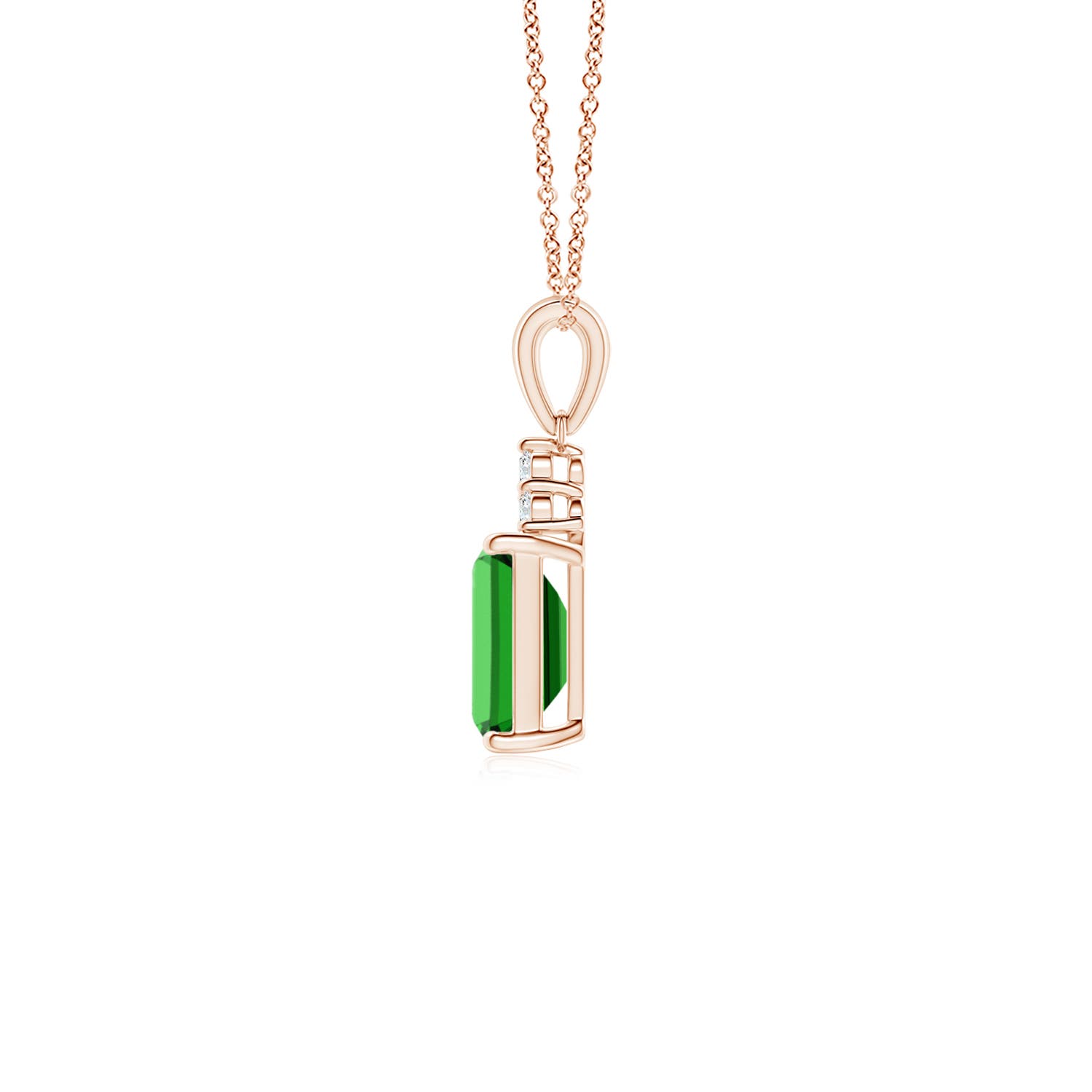 Premium - Lab-Grown Emerald / 1.04 CT / 14 KT Rose Gold