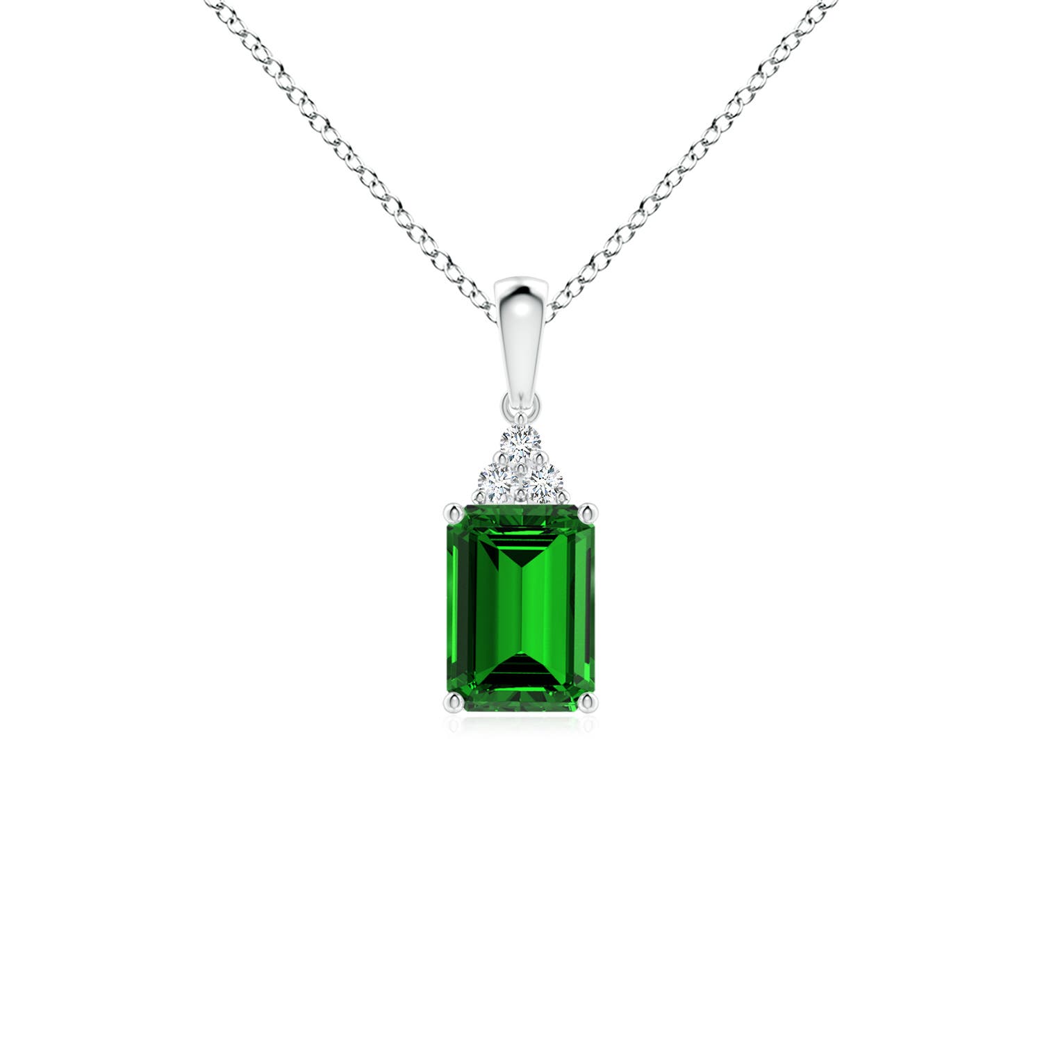 Premium - Lab-Grown Emerald / 1.04 CT / 14 KT White Gold