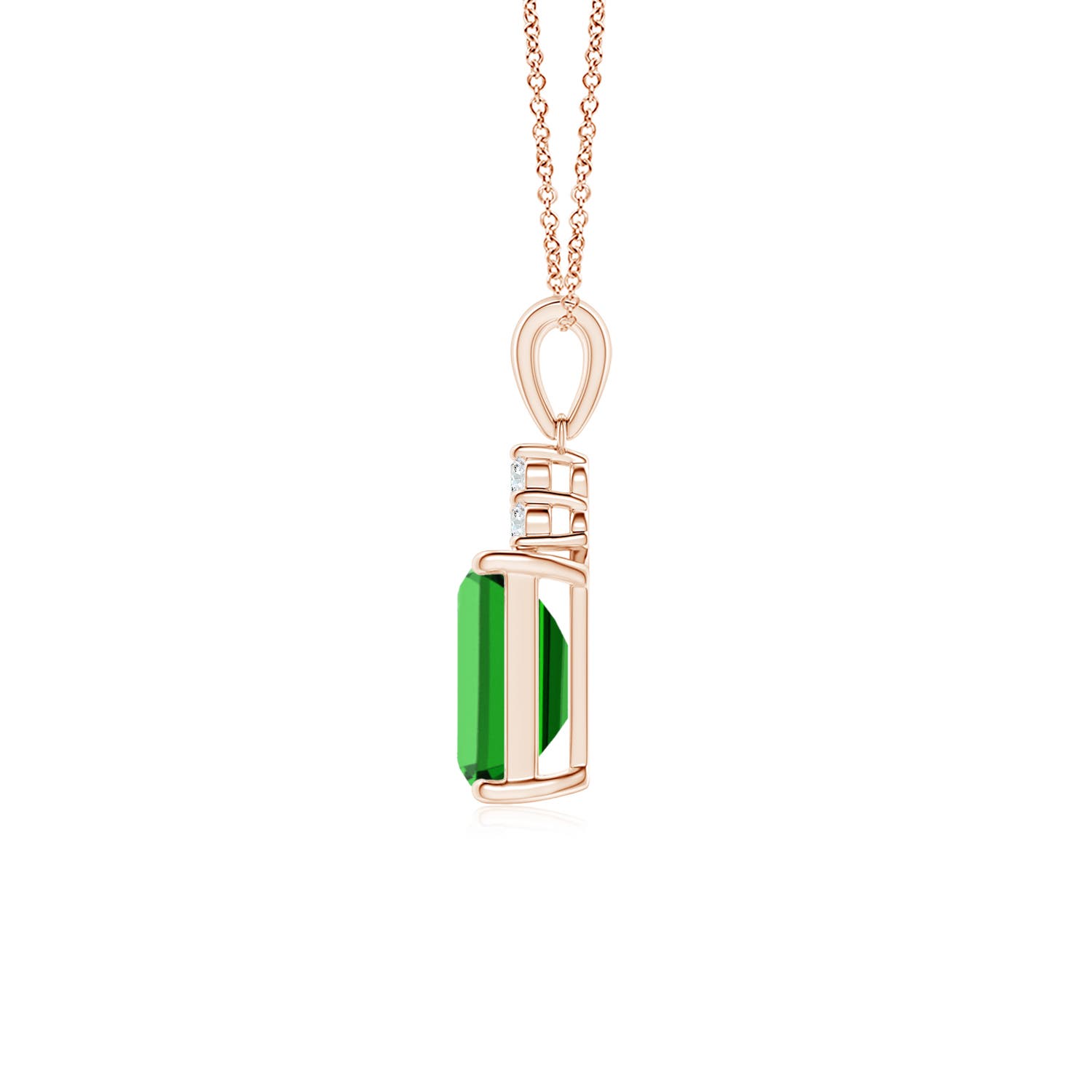 Premium - Lab-Grown Emerald / 1.56 CT / 14 KT Rose Gold