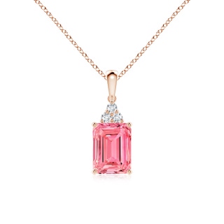 Emerald Cut Fancy Intense, VS Lab Grown Pink Diamond