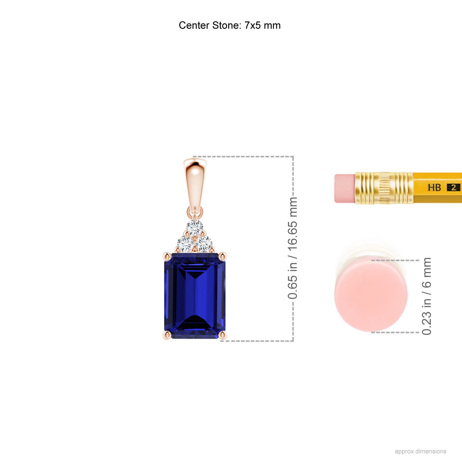 Premium - Lab-Grown Blue Sapphire / 1.09 CT / 14 KT Rose Gold