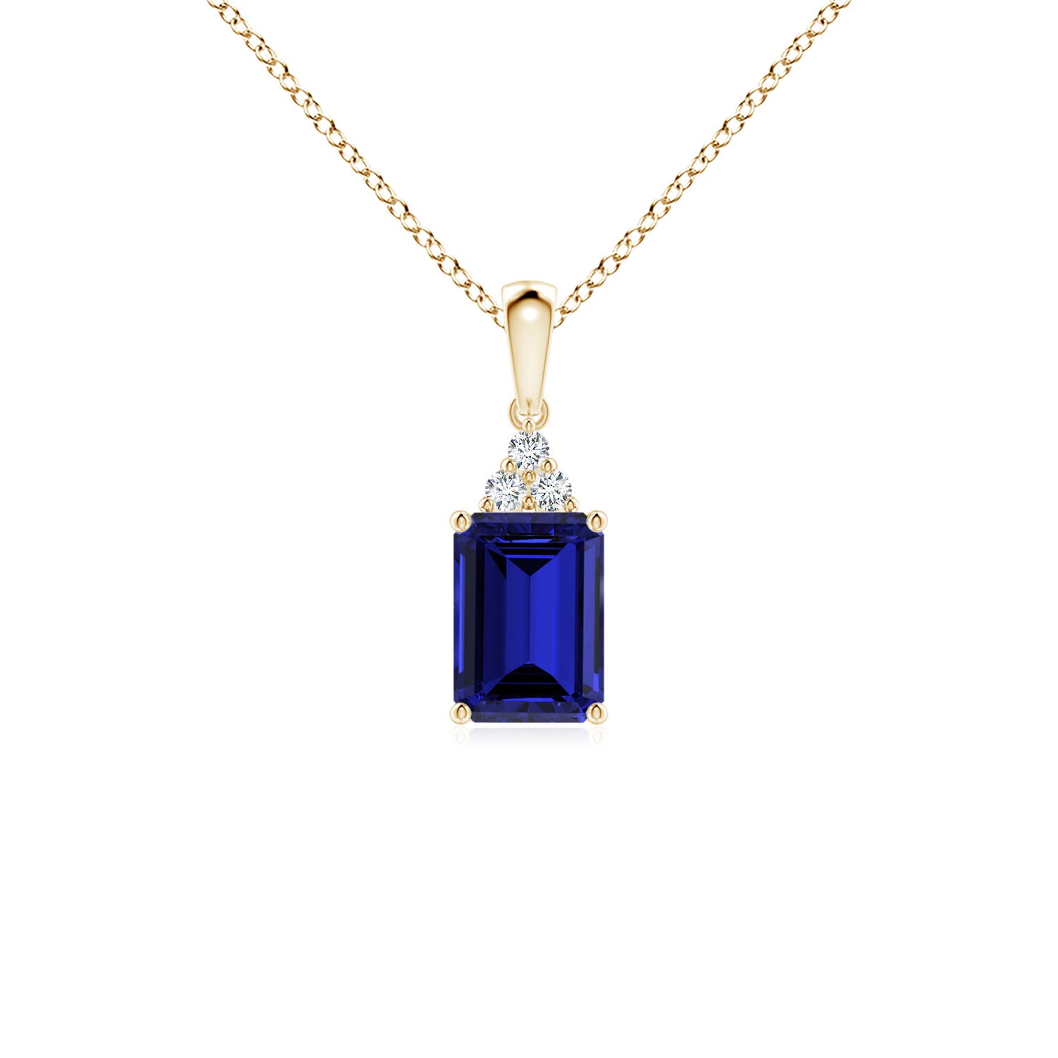 Premium - Lab-Grown Blue Sapphire / 1.09 CT / 14 KT Yellow Gold