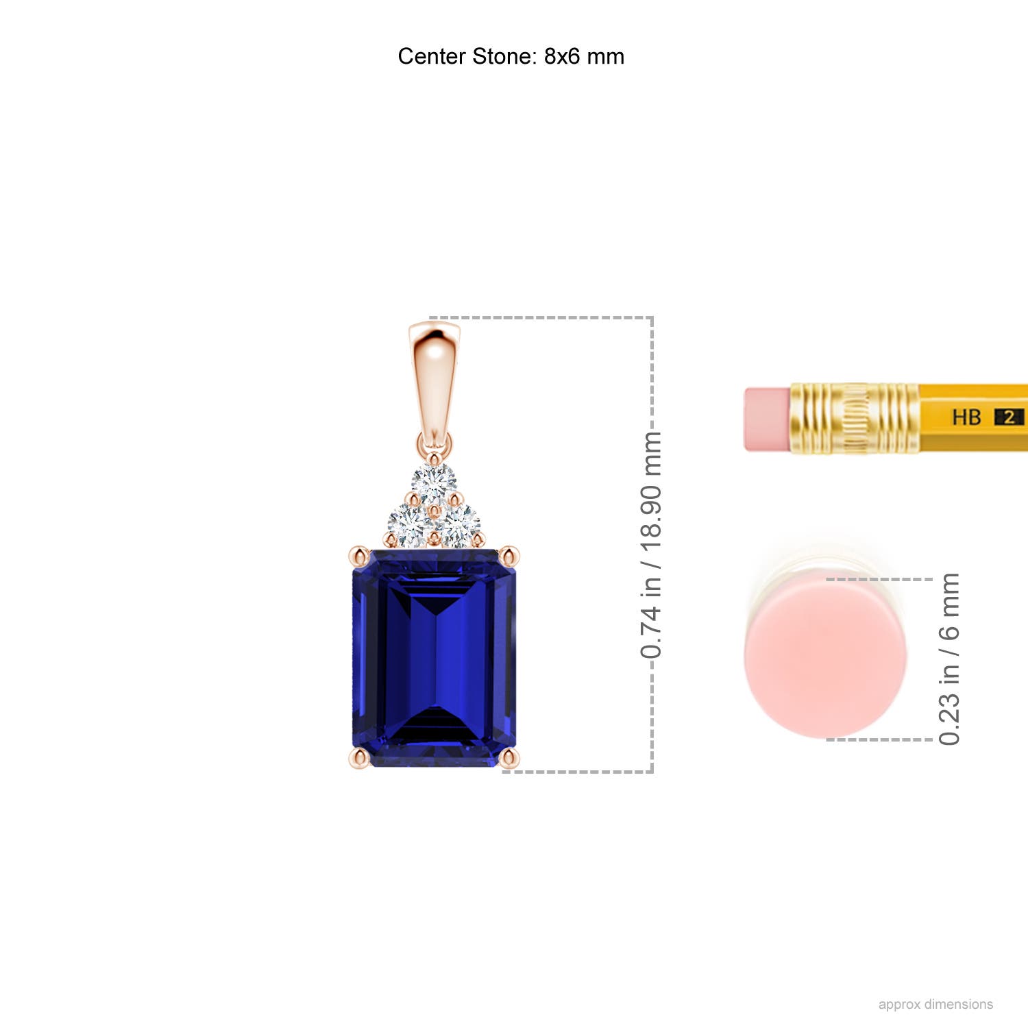 Premium - Lab-Grown Blue Sapphire / 1.71 CT / 14 KT Rose Gold