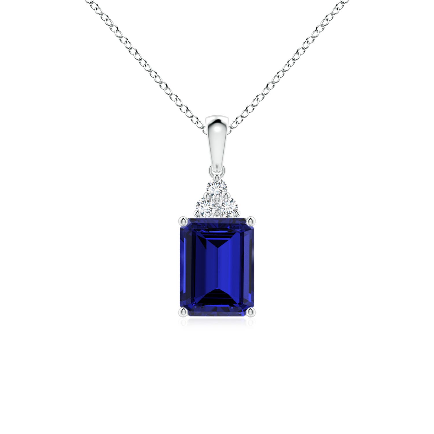 Premium - Lab-Grown Blue Sapphire / 1.71 CT / 14 KT White Gold