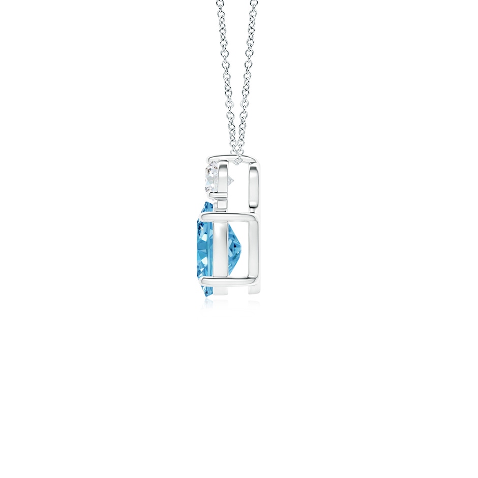 7x5mm Labgrown Oval Lab-Grown Fancy Intense Blue Diamond Solitaire Pendant in P950 Platinum side 199