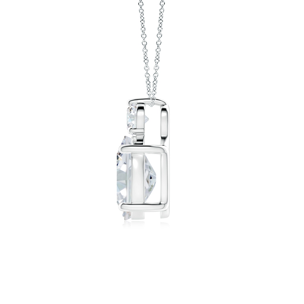 10x8mm FGVS Lab-Grown Oval Diamond Solitaire Pendant with Diamond Accent in P950 Platinum - side 199