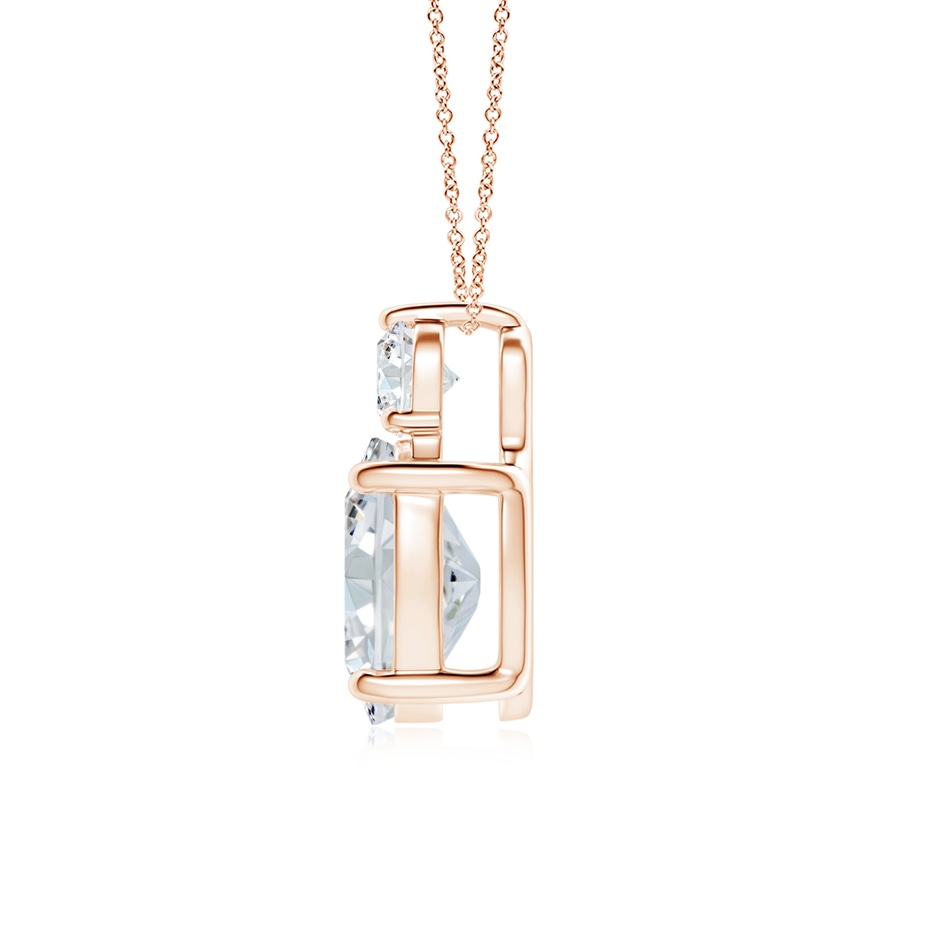 11.5x9mm FGVS Lab-Grown Oval Diamond Solitaire Pendant with Diamond Accent in Rose Gold side 199