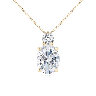 11.5x9mm FGVS Lab-Grown Oval Diamond Solitaire Pendant with Diamond Accent in Yellow Gold