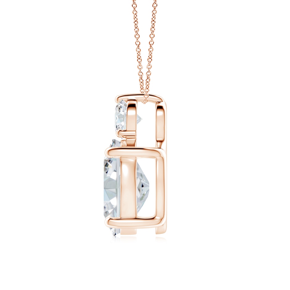 12x10mm FGVS Lab-Grown Oval Diamond Solitaire Pendant with Diamond Accent in Rose Gold side 199