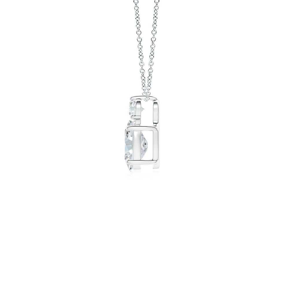6x4mm FGVS Lab-Grown Oval Diamond Solitaire Pendant with Diamond Accent in White Gold - side 199