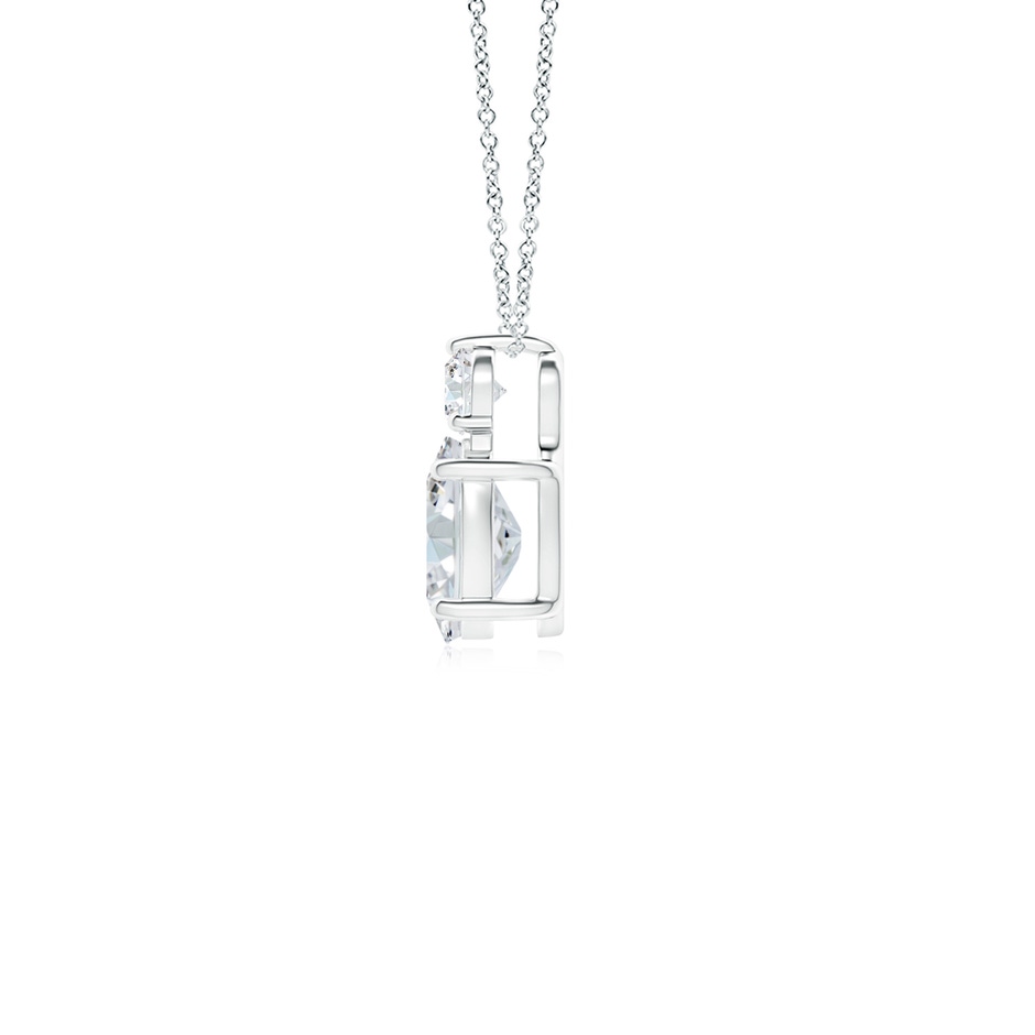 7x5mm FGVS Lab-Grown Oval Diamond Solitaire Pendant with Diamond Accent in White Gold side 199