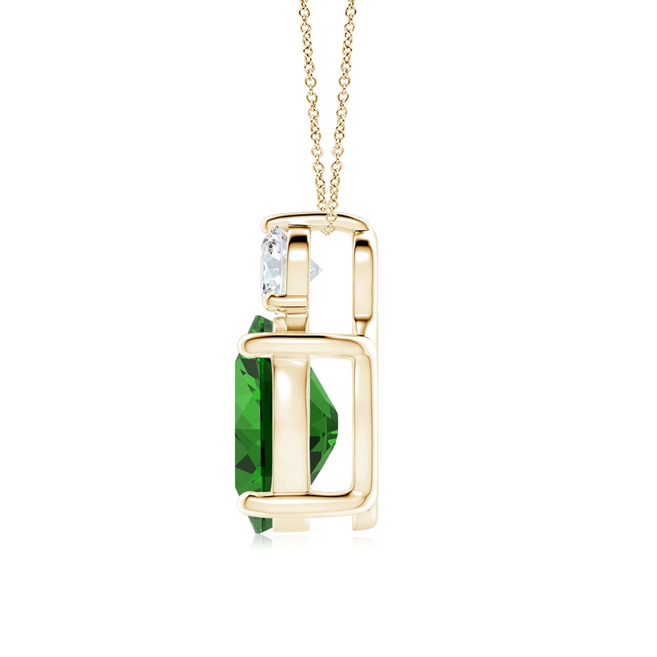 12x10mm Labgrown Lab-Grown Oval Emerald Solitaire Pendant with Diamond in Yellow Gold side 199