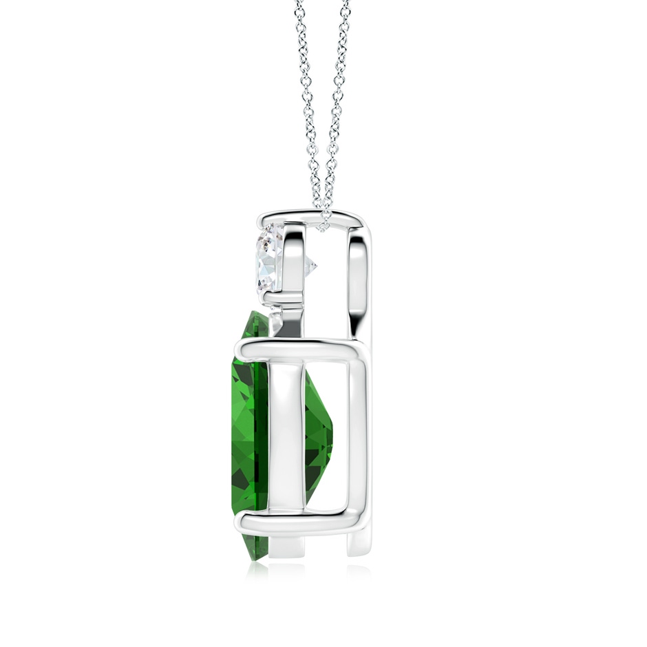14x10mm Labgrown Lab-Grown Oval Emerald Solitaire Pendant with Diamond in White Gold side 199
