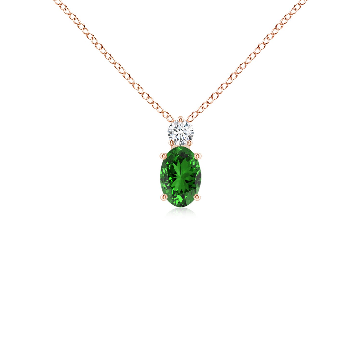 Premium - Lab-Grown Emerald / 0.47 CT / 14 KT Rose Gold