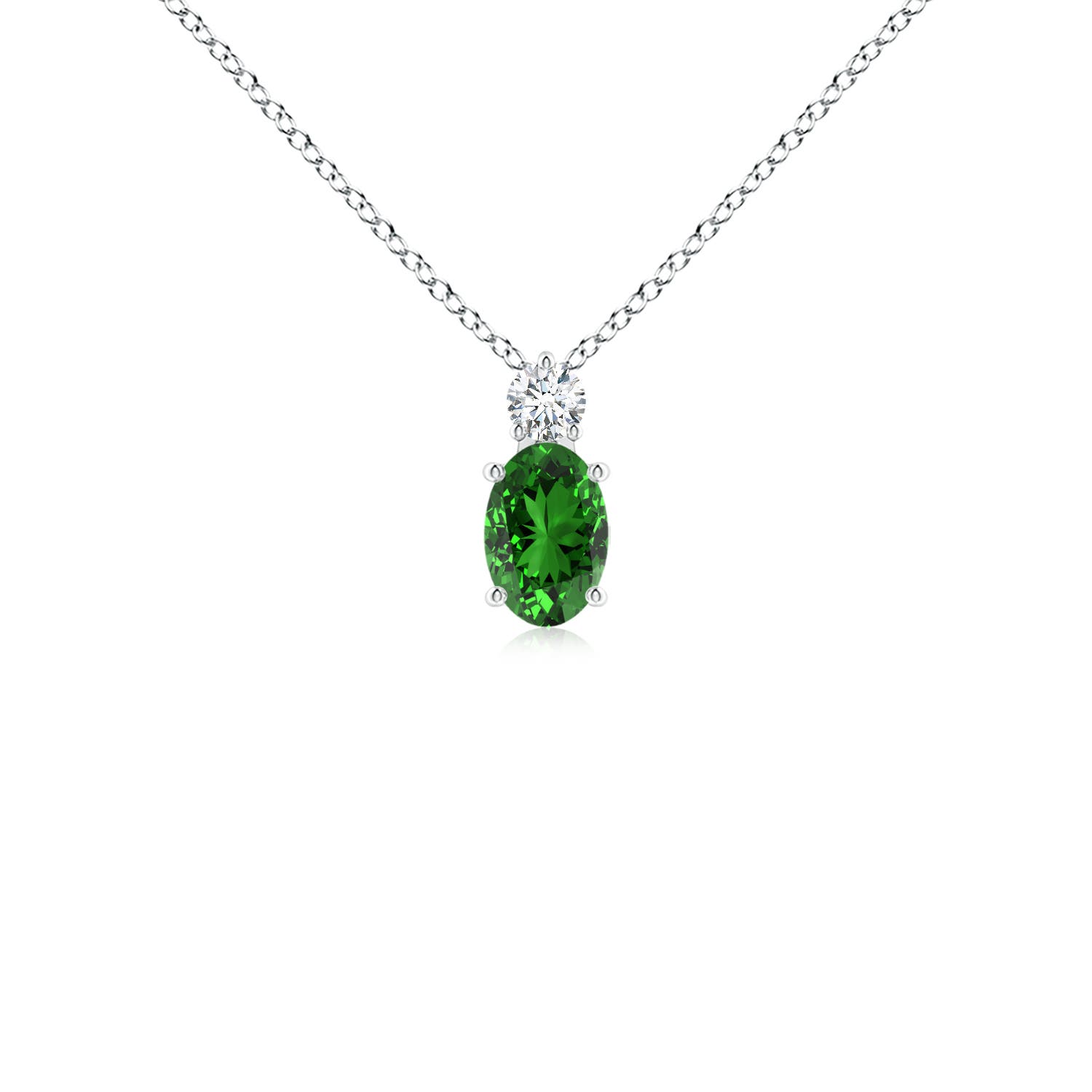 Premium - Lab-Grown Emerald / 0.47 CT / 14 KT White Gold