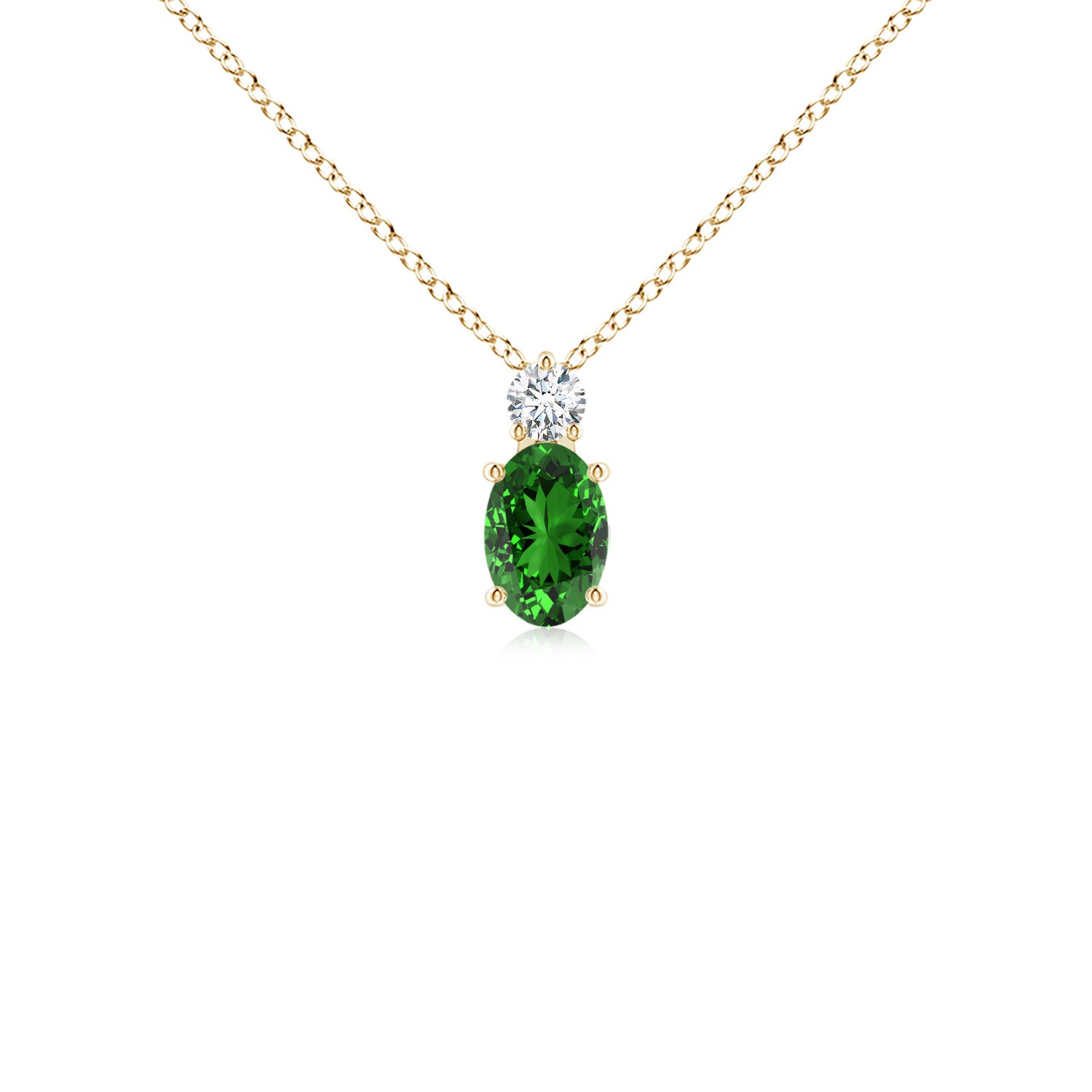 Premium - Lab-Grown Emerald / 0.47 CT / 14 KT Yellow Gold