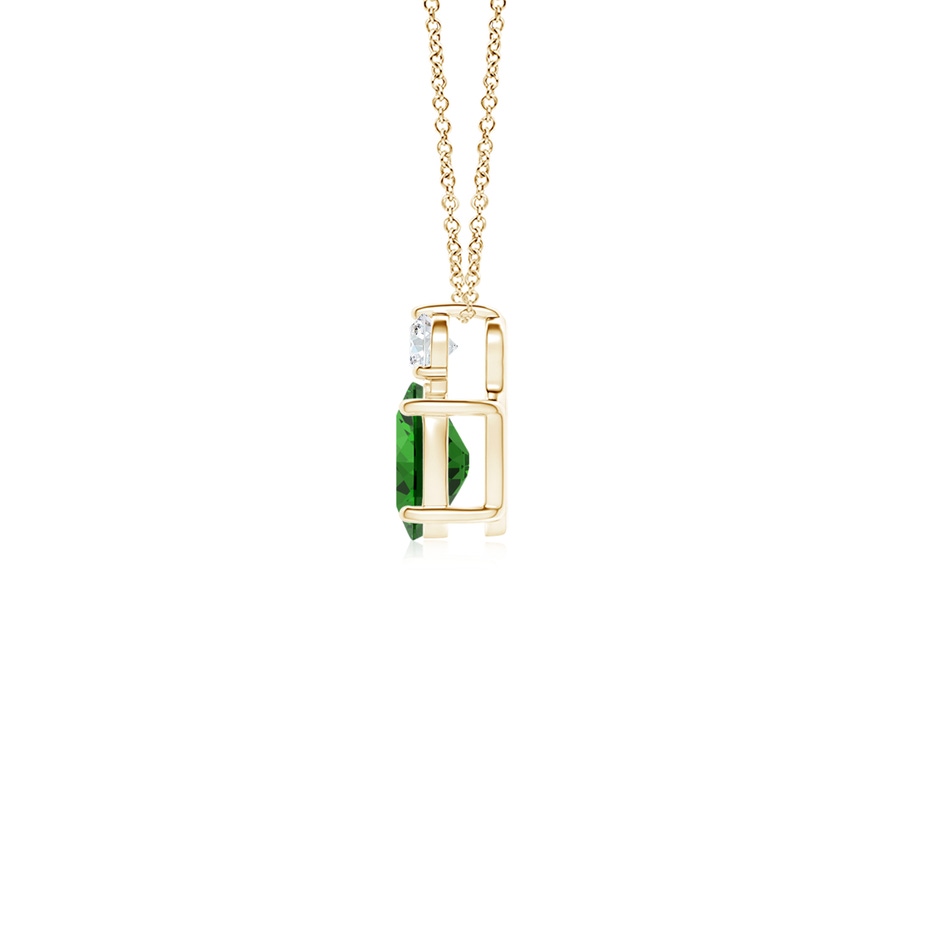 6x4mm Labgrown Lab-Grown Oval Emerald Solitaire Pendant with Diamond in Yellow Gold side 199