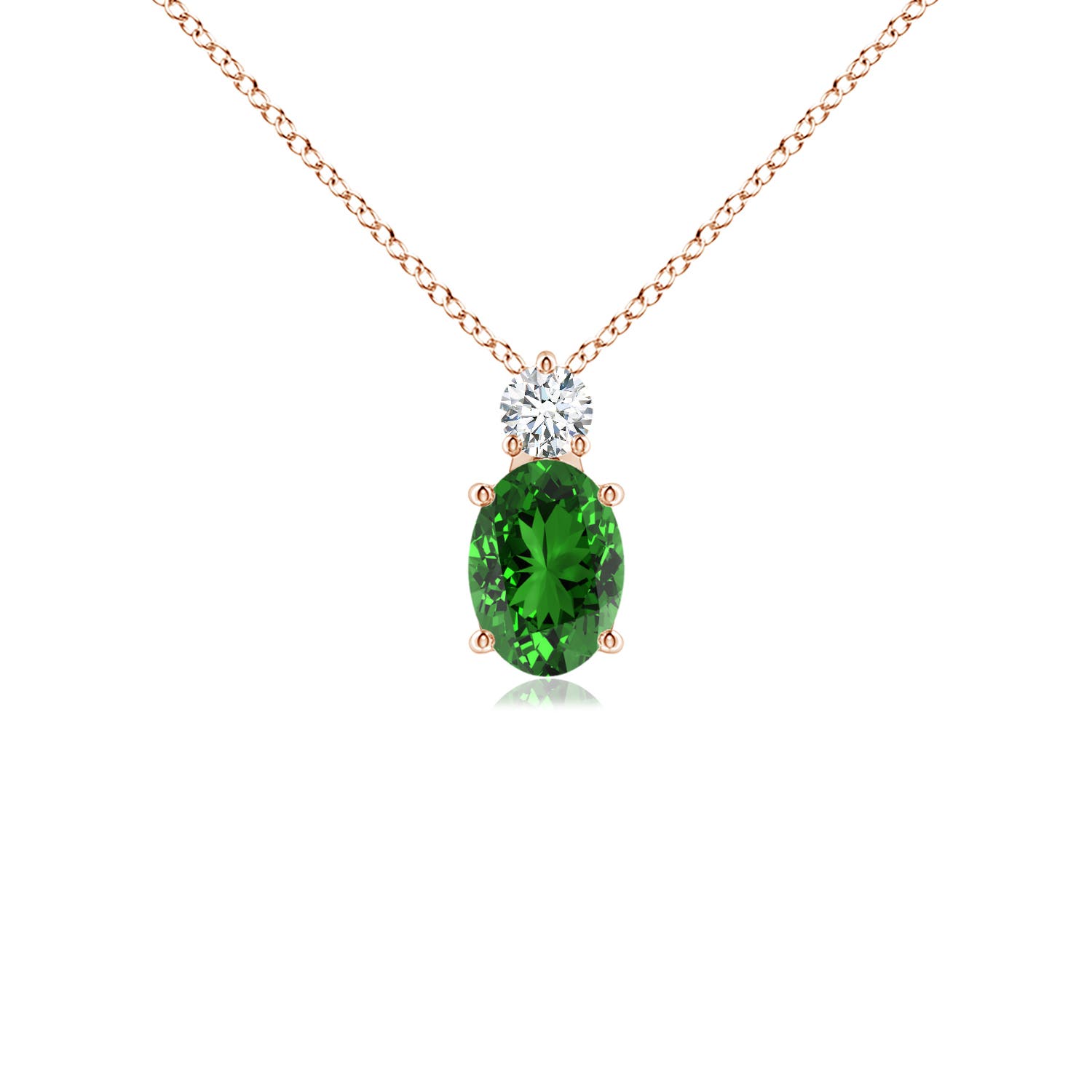 Premium - Lab-Grown Emerald / 0.77 CT / 14 KT Rose Gold