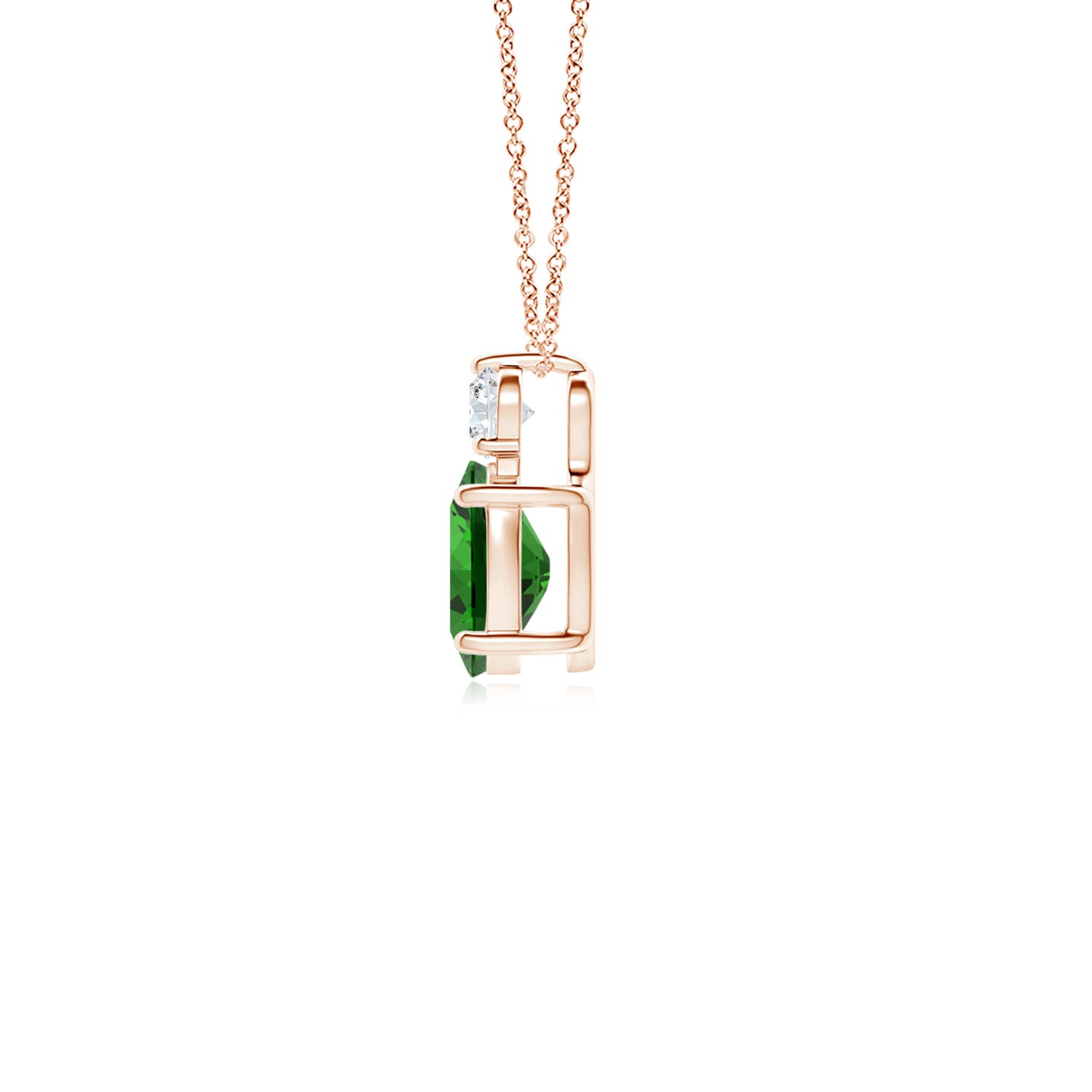 Premium - Lab-Grown Emerald / 0.77 CT / 14 KT Rose Gold