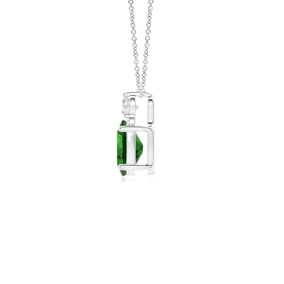 7x5mm Labgrown Lab-Grown Oval Emerald Solitaire Pendant with Diamond in White Gold side 199