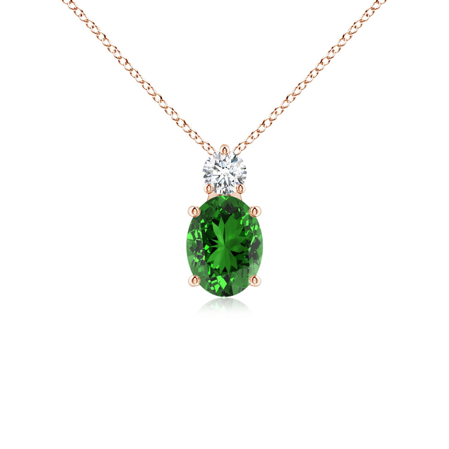 Premium - Lab-Grown Emerald / 1.26 CT / 14 KT Rose Gold