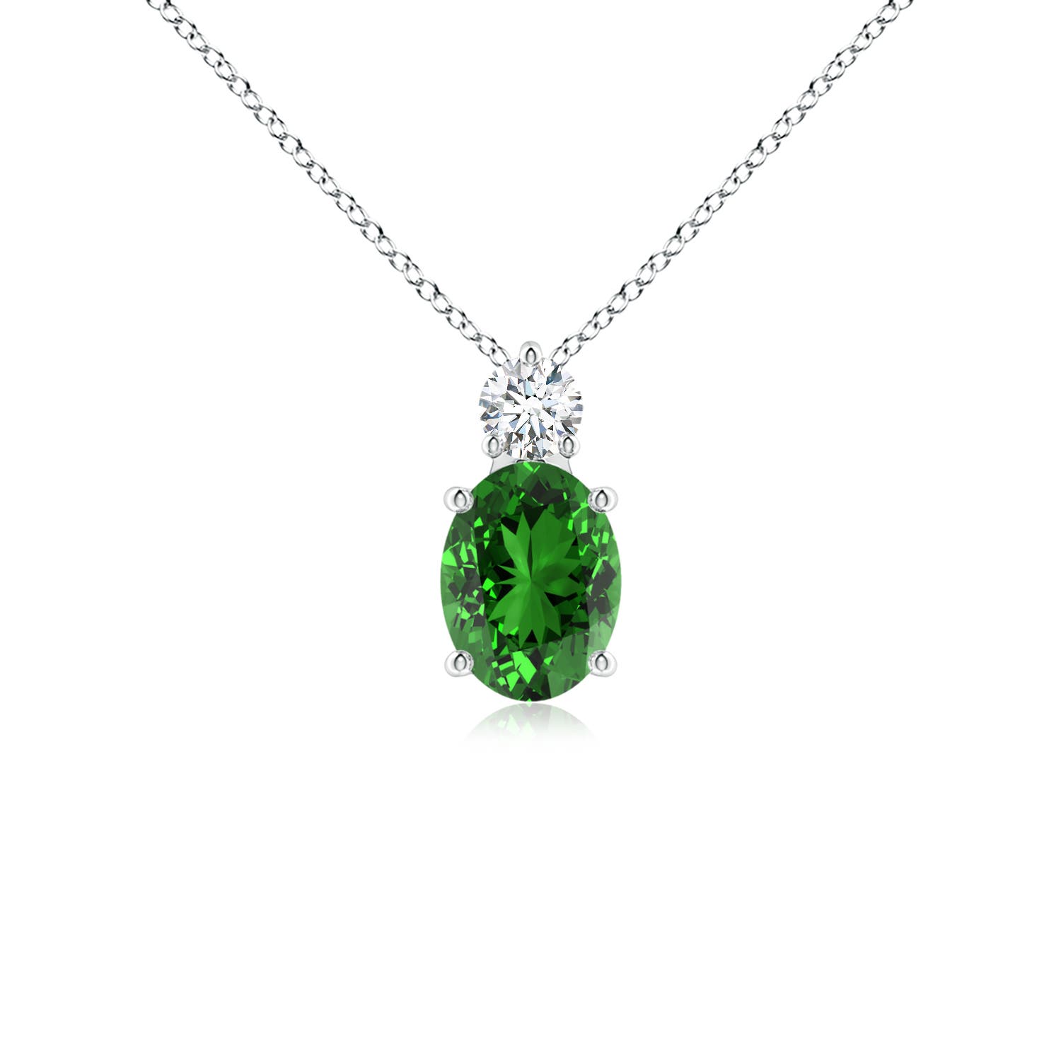 Premium - Lab-Grown Emerald / 1.26 CT / 14 KT White Gold