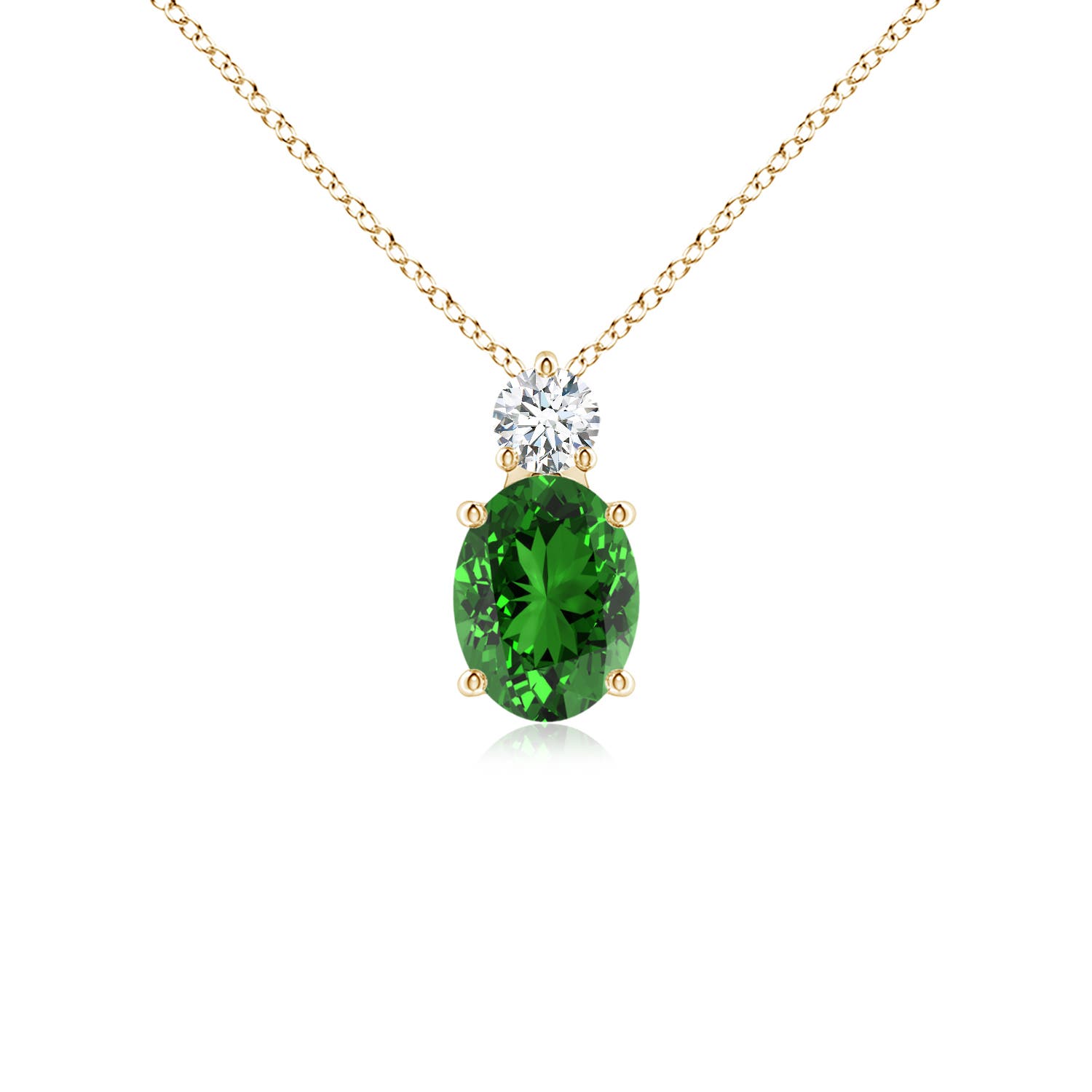 Premium - Lab-Grown Emerald / 1.26 CT / 14 KT Yellow Gold