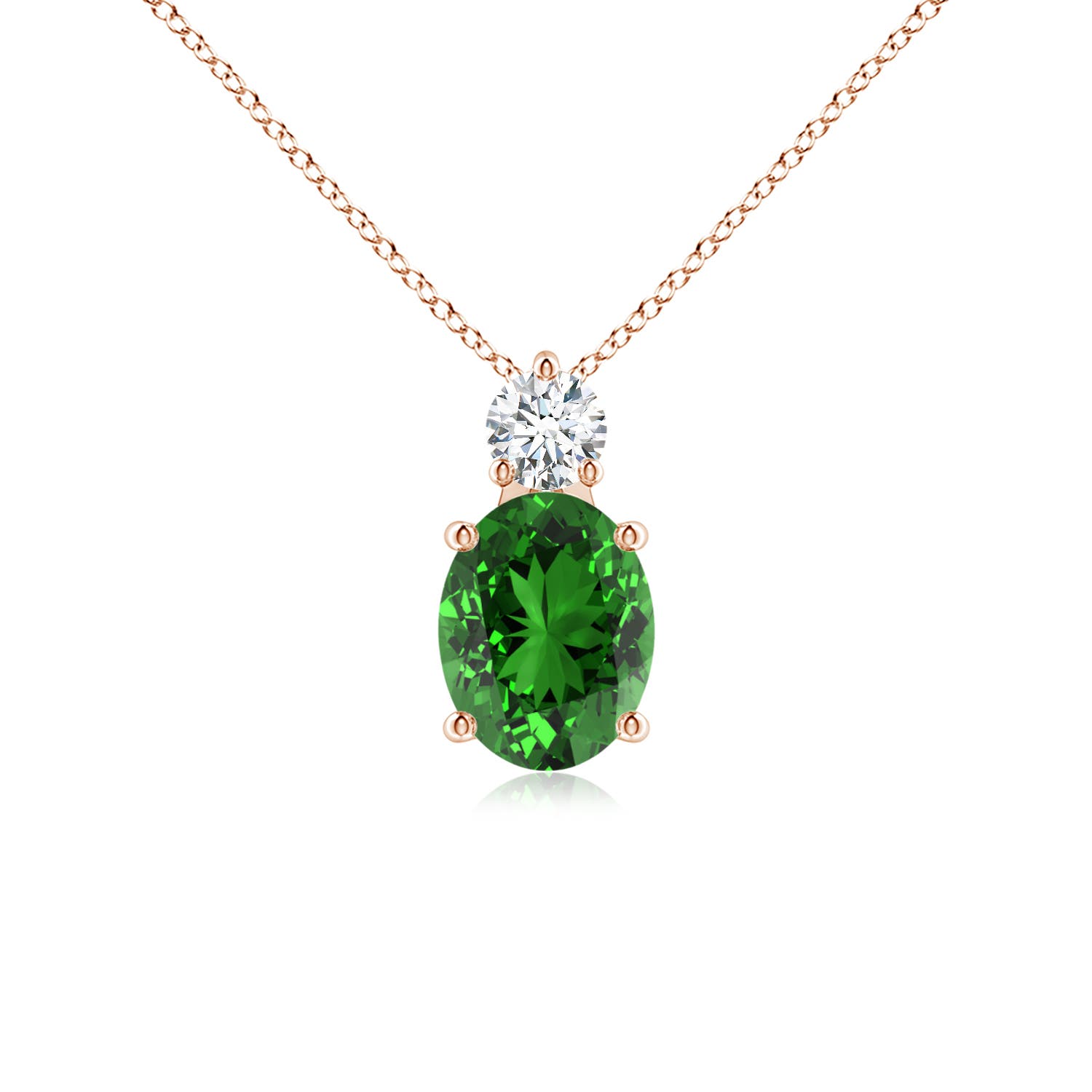 Premium - Lab-Grown Emerald / 1.73 CT / 14 KT Rose Gold