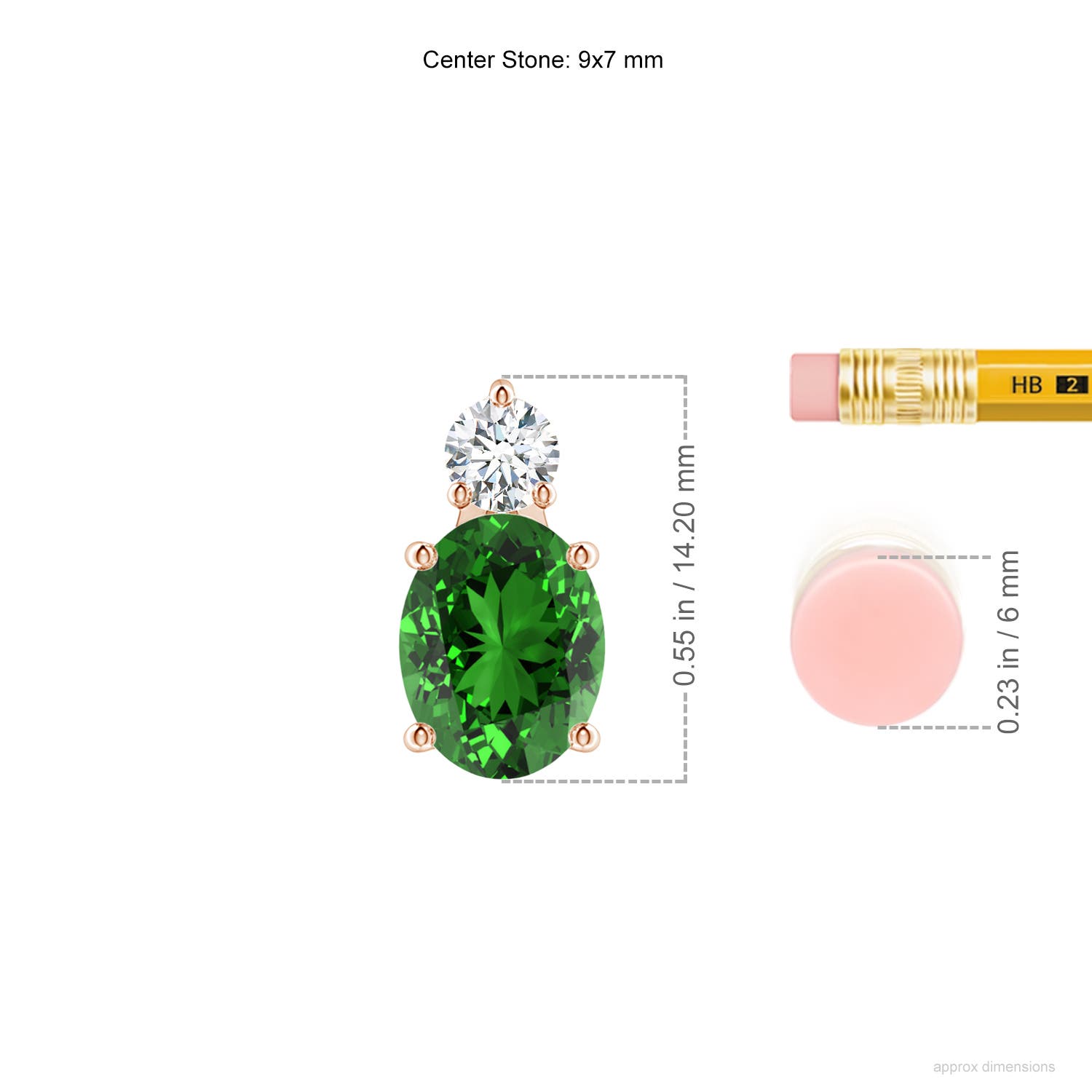 Premium - Lab-Grown Emerald / 1.73 CT / 14 KT Rose Gold