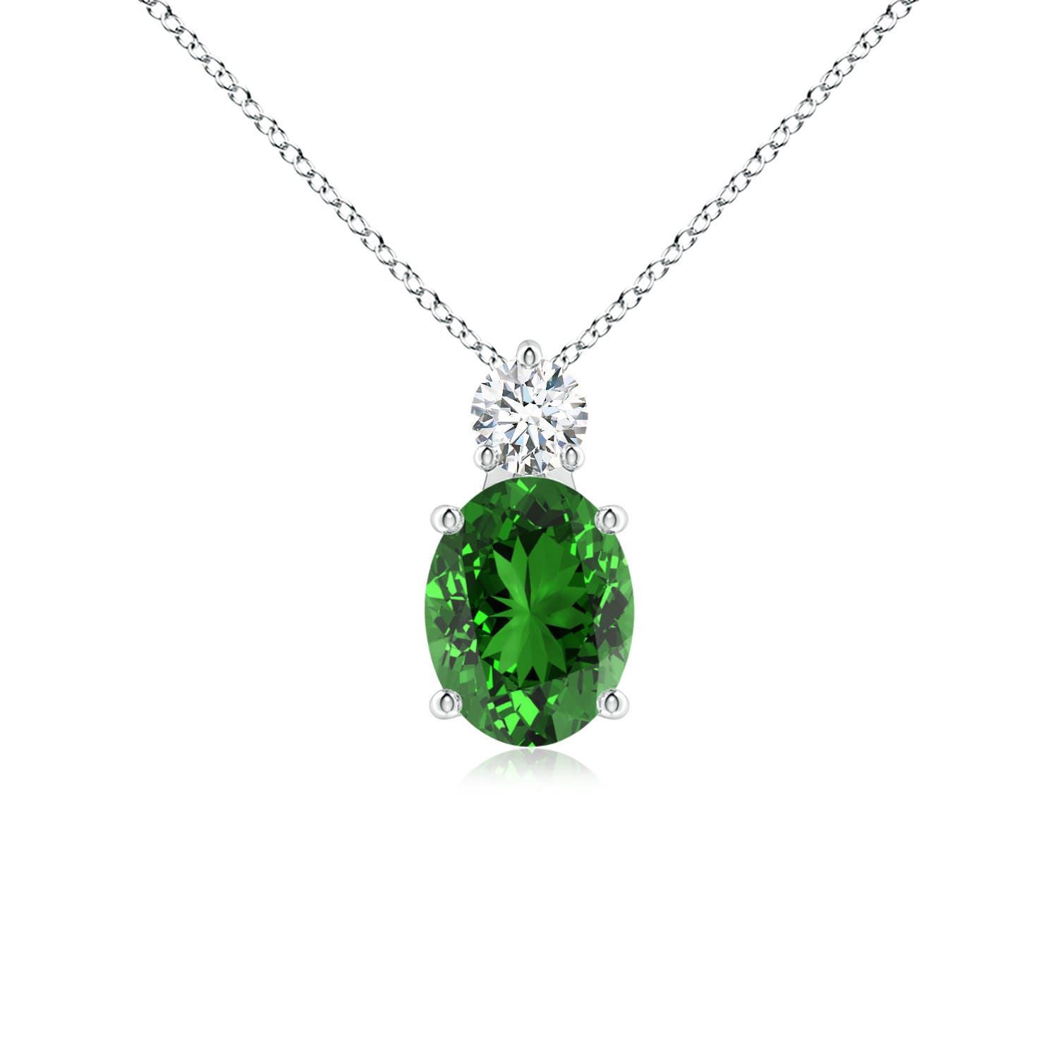 Premium - Lab-Grown Emerald / 1.73 CT / 14 KT White Gold