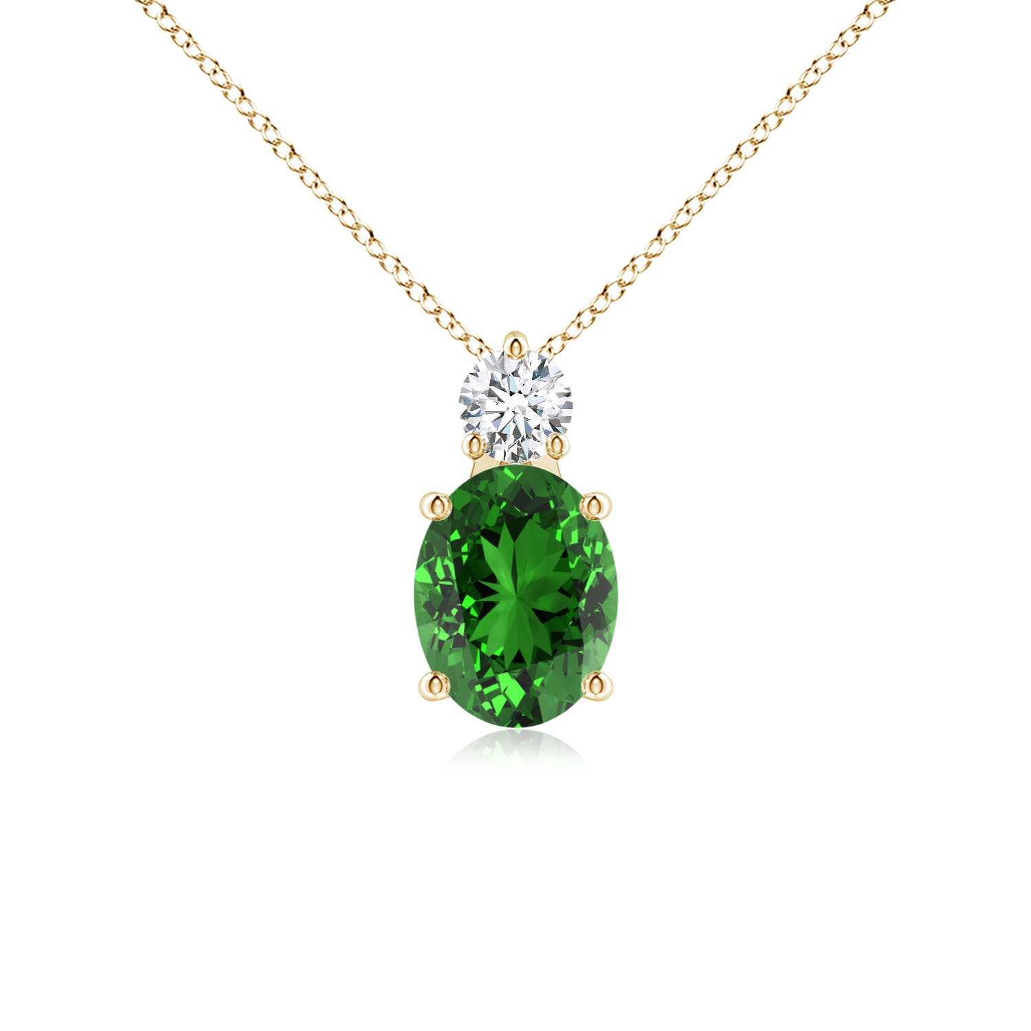 Premium - Lab-Grown Emerald / 1.73 CT / 14 KT Yellow Gold