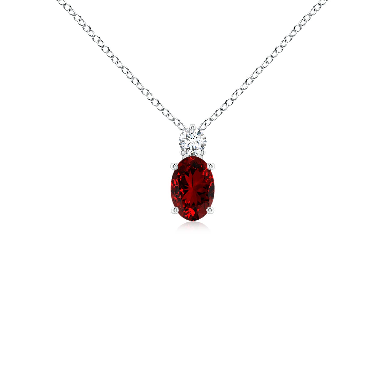 Premium - Lab-Grown Ruby / 0.67 CT / 14 KT White Gold