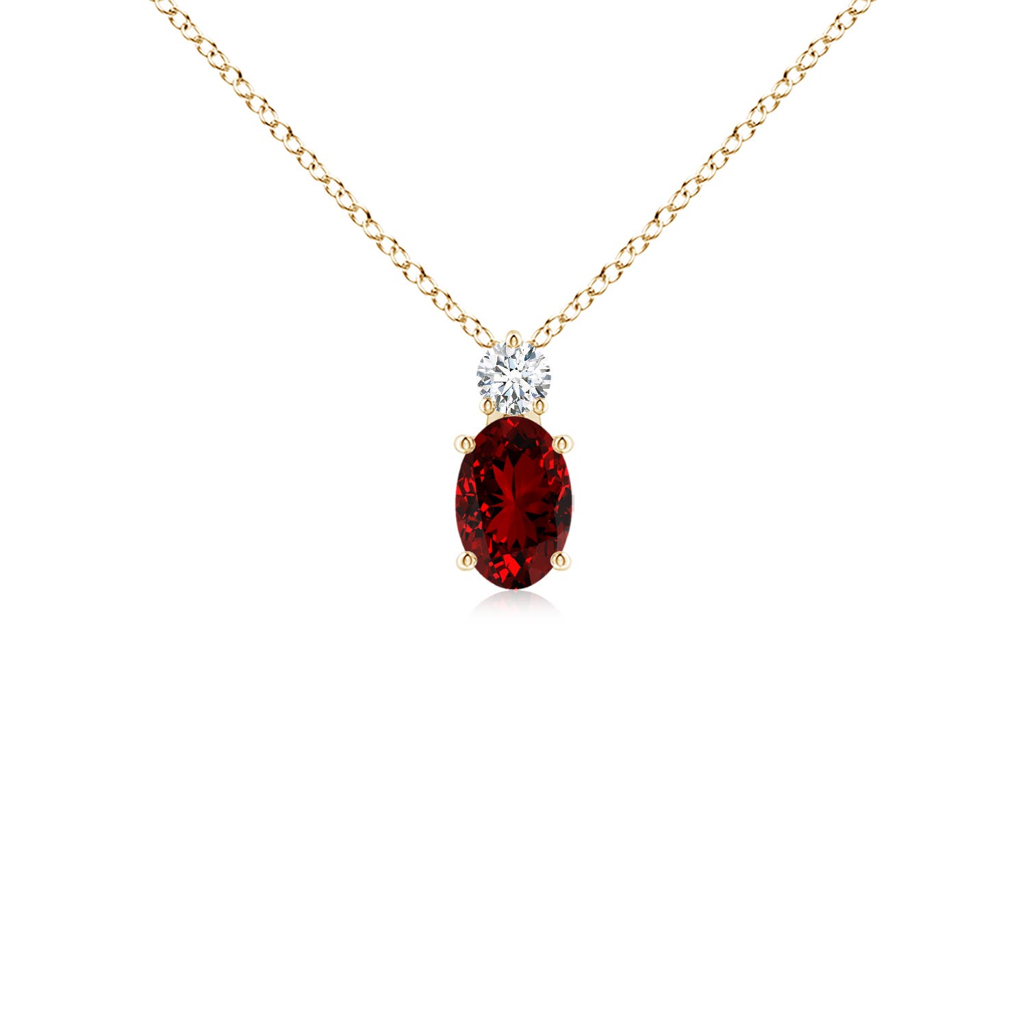 Premium - Lab-Grown Ruby / 0.67 CT / 14 KT Yellow Gold