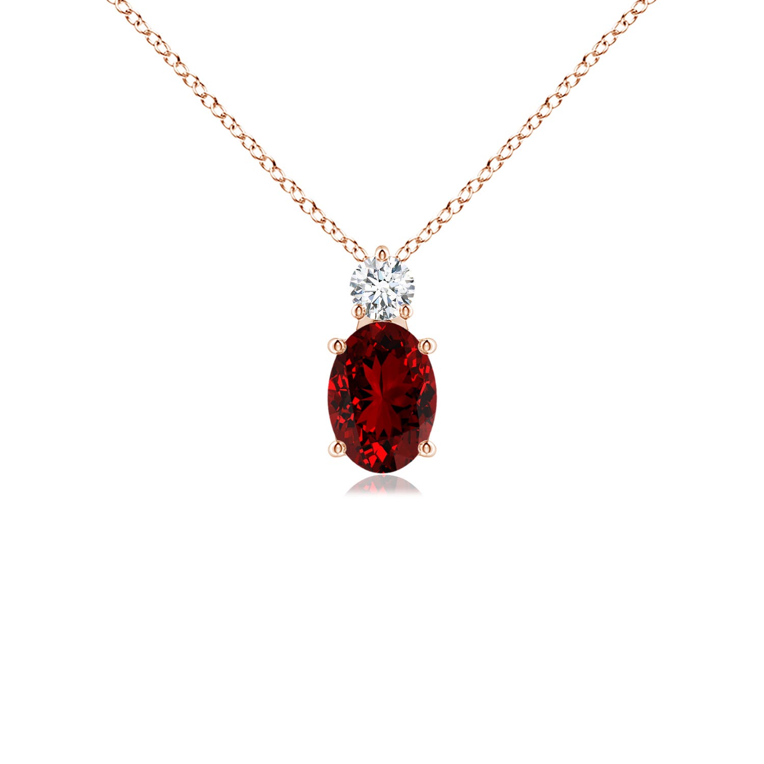 Premium - Lab-Grown Ruby / 1.11 CT / 14 KT Rose Gold