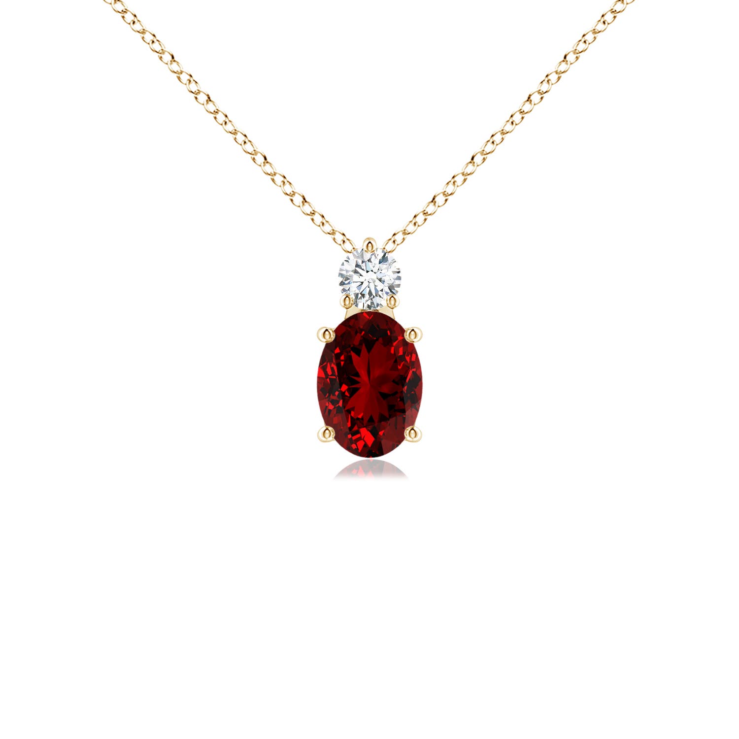 Premium - Lab-Grown Ruby / 1.11 CT / 14 KT Yellow Gold