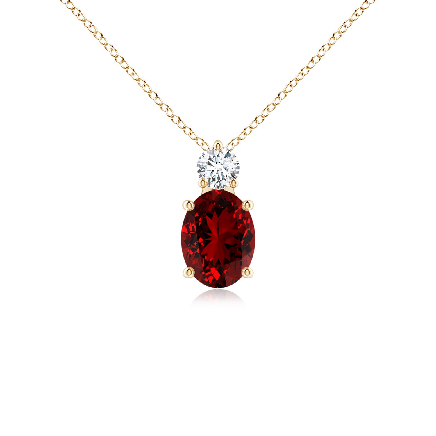 Premium - Lab-Grown Ruby / 1.41 CT / 14 KT Yellow Gold