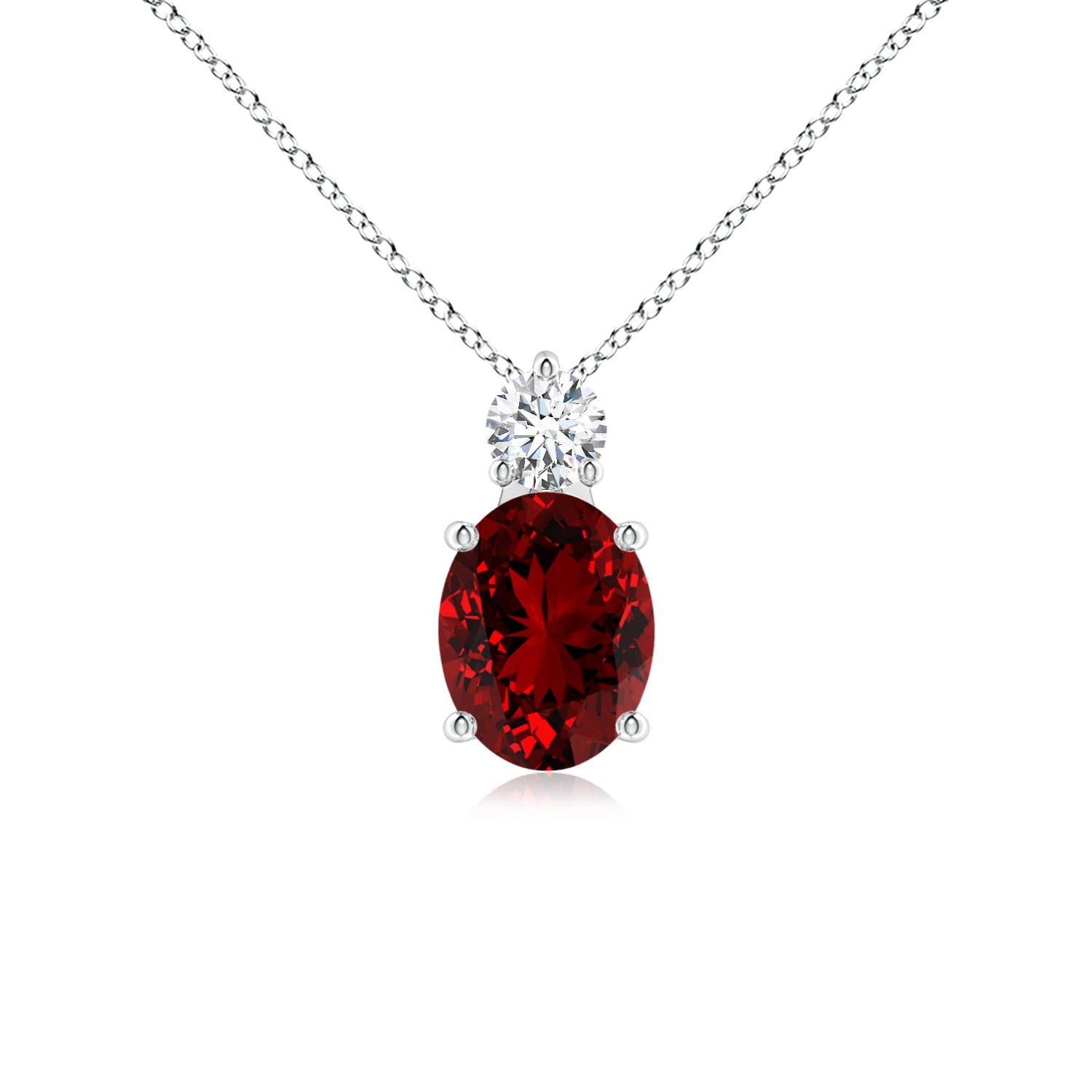 Premium - Lab-Grown Ruby / 2.23 CT / 14 KT White Gold