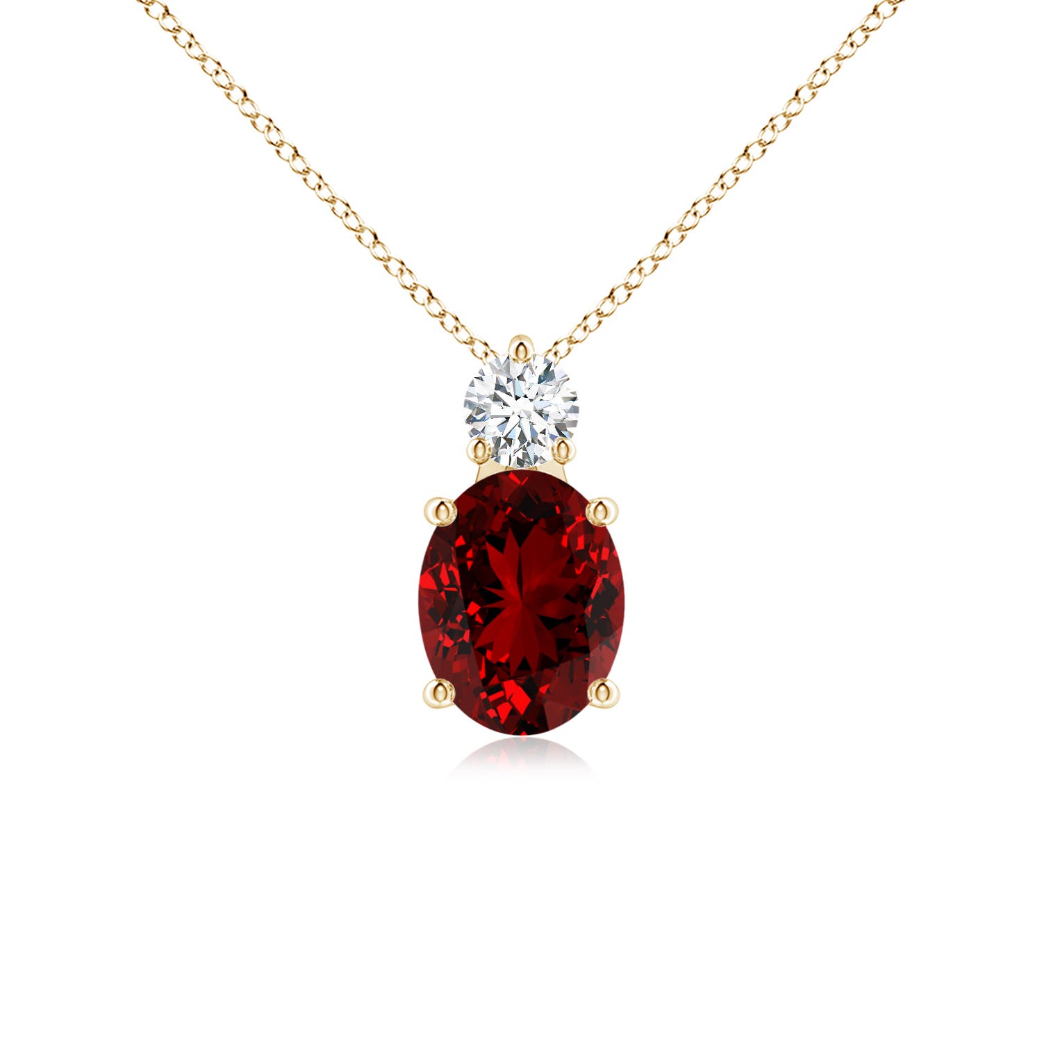 Premium - Lab-Grown Ruby / 2.23 CT / 14 KT Yellow Gold