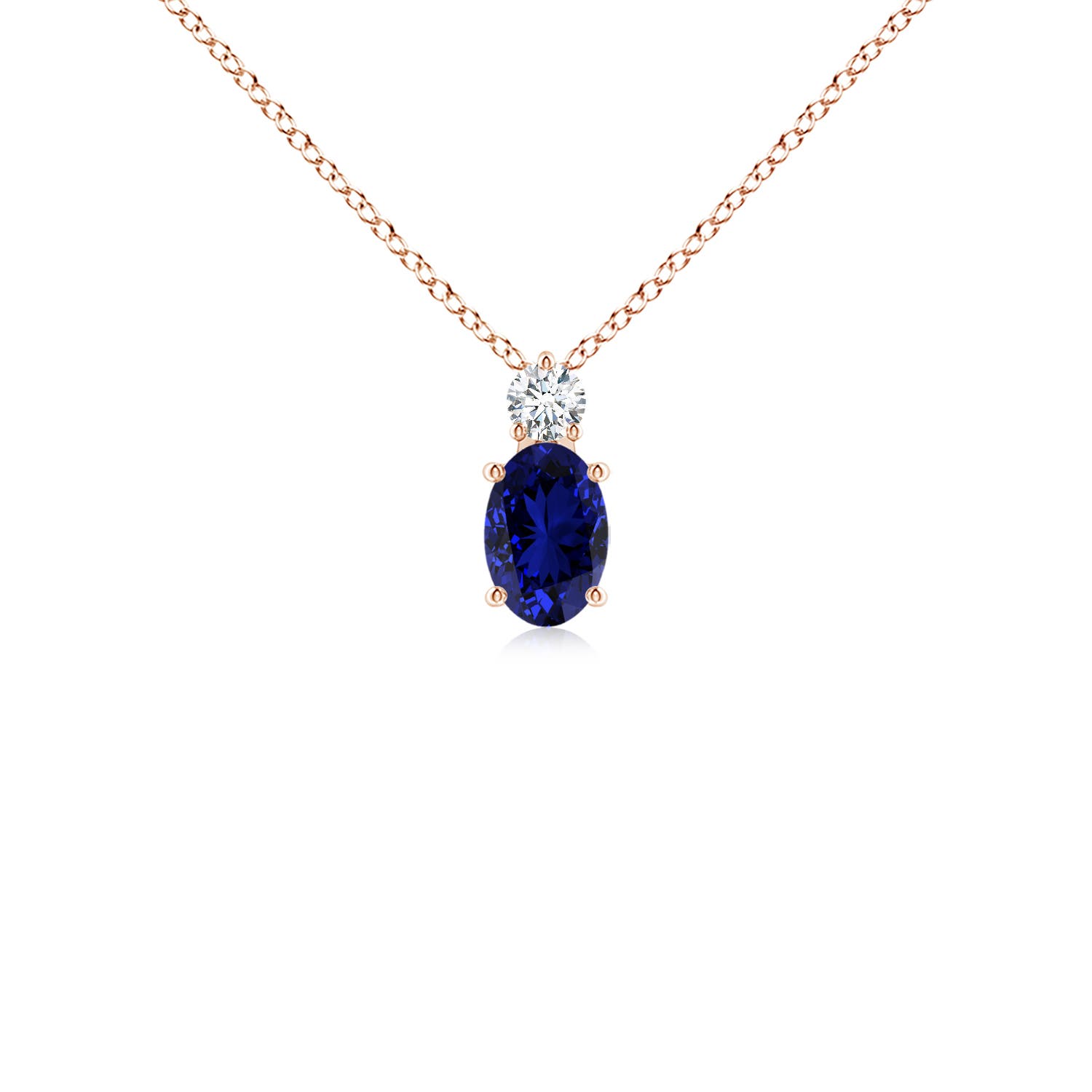 Premium - Lab-Grown Blue Sapphire / 0.67 CT / 14 KT Rose Gold