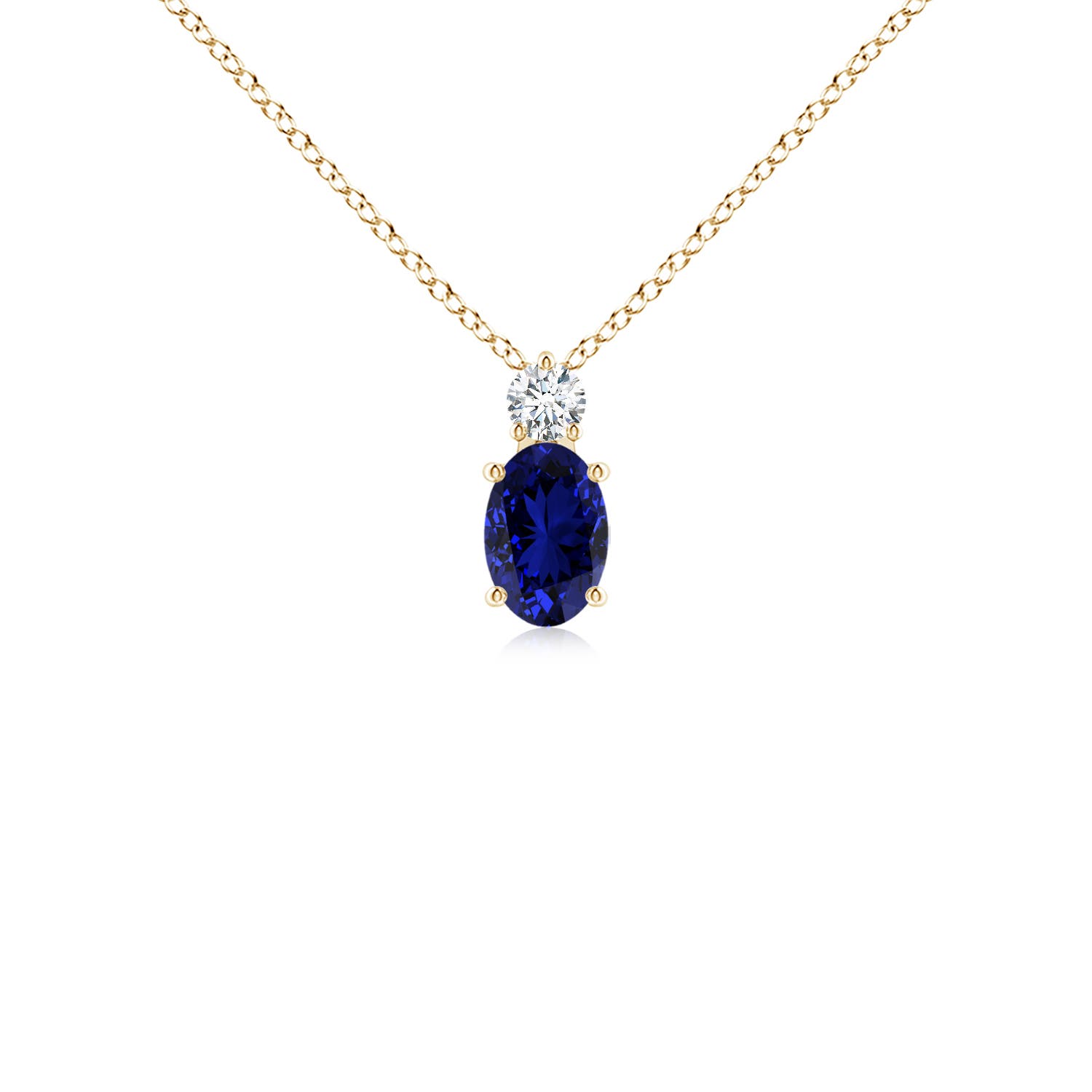 Premium - Lab-Grown Blue Sapphire / 0.67 CT / 14 KT Yellow Gold