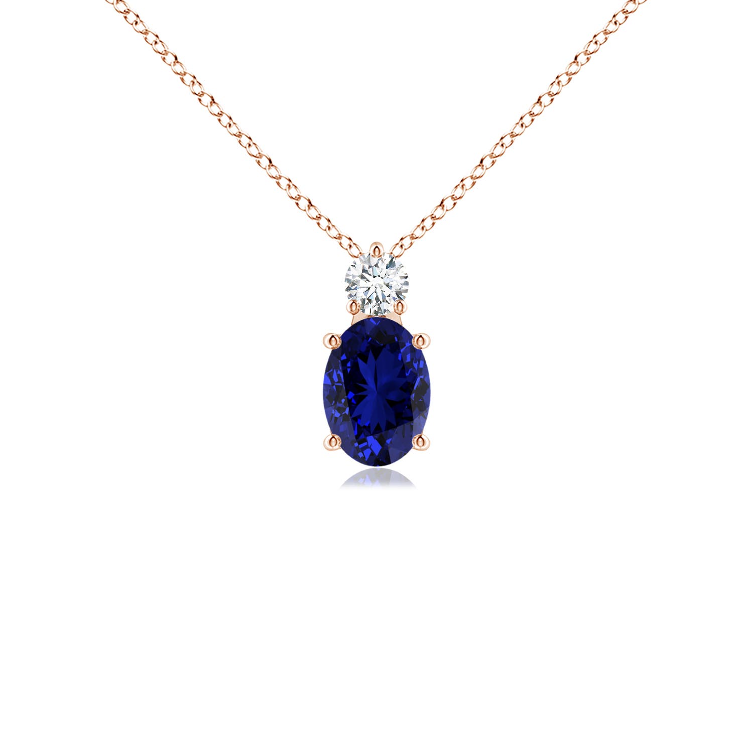 Premium - Lab-Grown Blue Sapphire / 0.96 CT / 14 KT Rose Gold