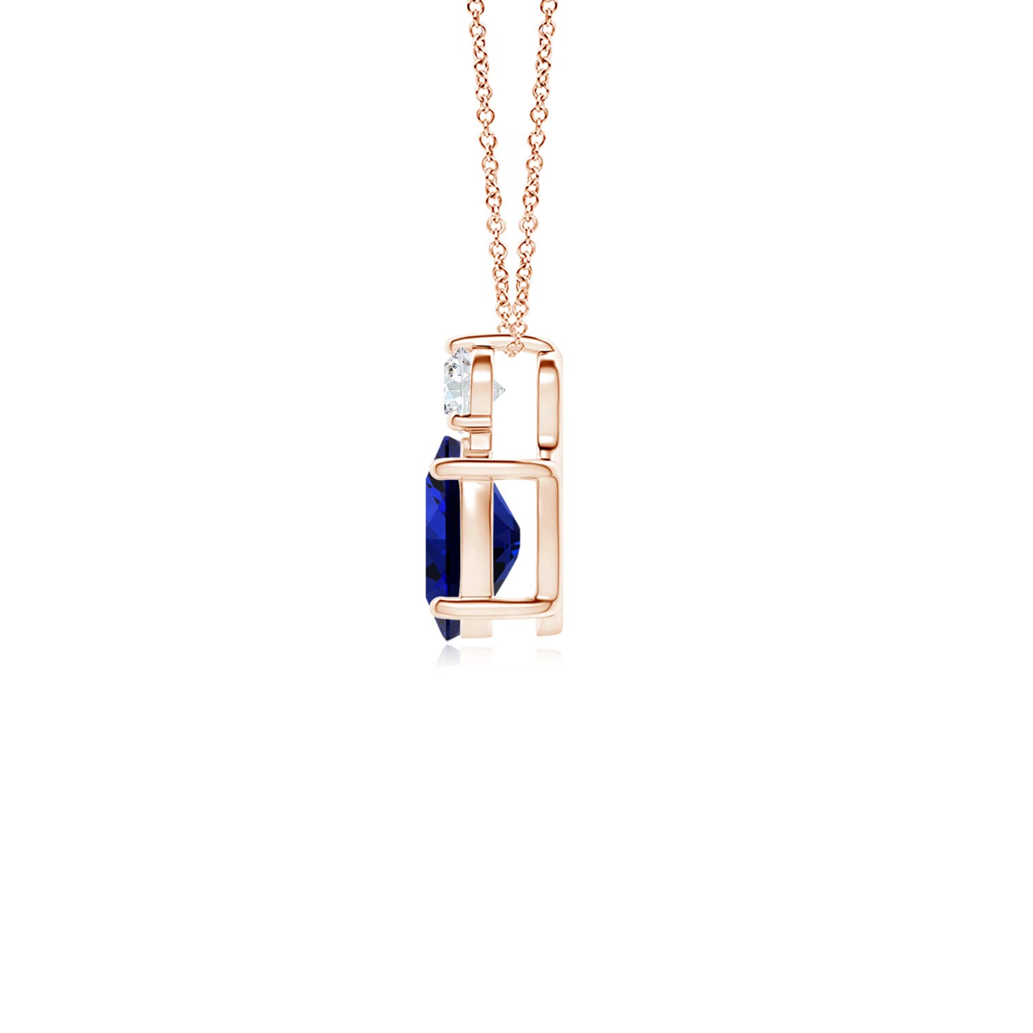 Premium - Lab-Grown Blue Sapphire / 0.96 CT / 14 KT Rose Gold