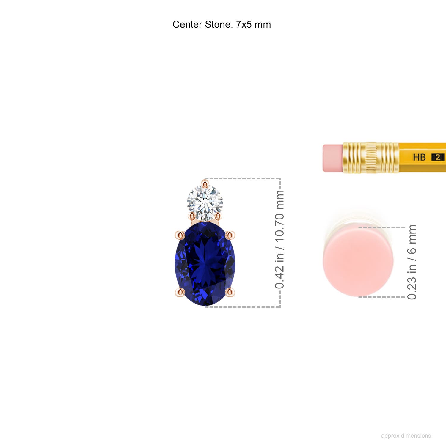 Premium - Lab-Grown Blue Sapphire / 0.96 CT / 14 KT Rose Gold